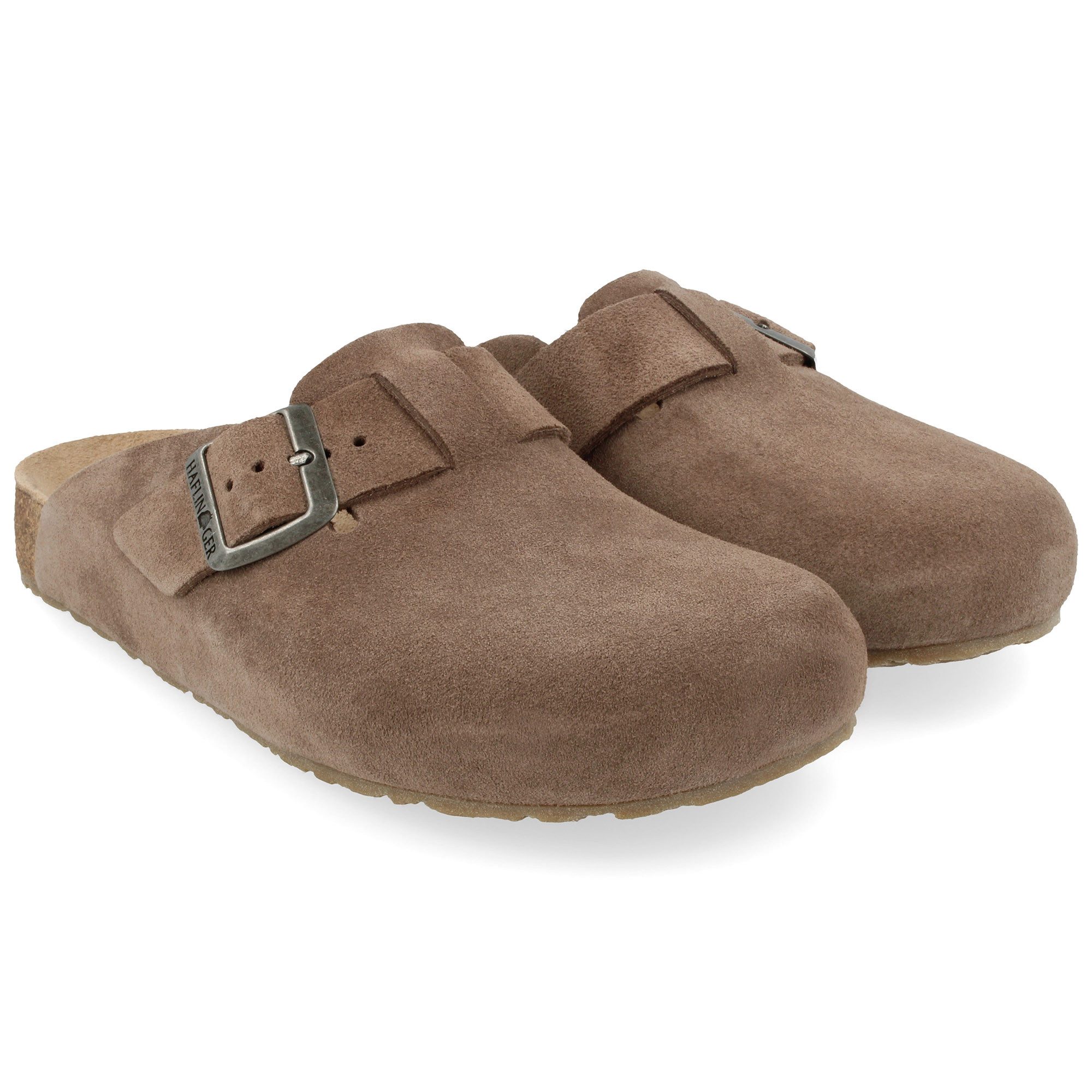 Haflinger Porto Lederclog mit Korkfußbett Lederdecksohle Unisex Hausschuh