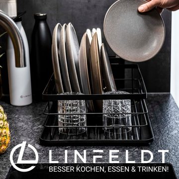 LINFELDT Geschirrständer mit flexiblem Besteckkorb 43x32cm - Wanne Spülmaschinenfest
