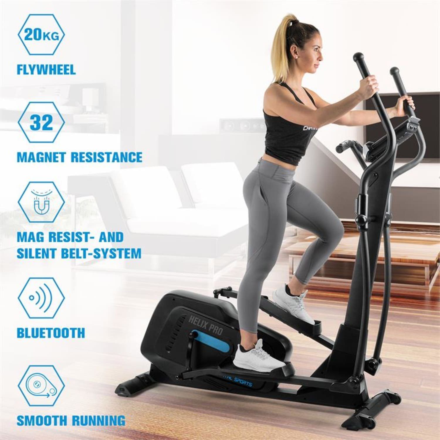 Capital Sports Heimtrainer Helix Pro (Kinomap App;Trainingscomputer)