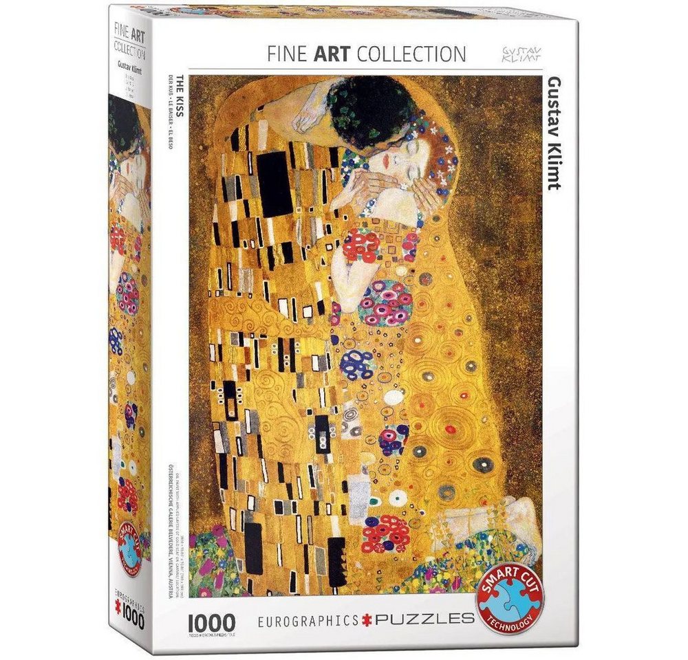 EUROGRAPHICS Puzzle Der Kuss von Gustav Klimt 1000 Teile, 1000 Puzzleteile