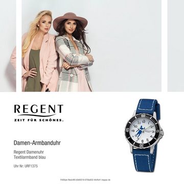 Regent Quarzuhr Regent Damen Armbanduhr Analog, Damen Armbanduhr rund, extra groß (ca. 32mm), Textilarmband