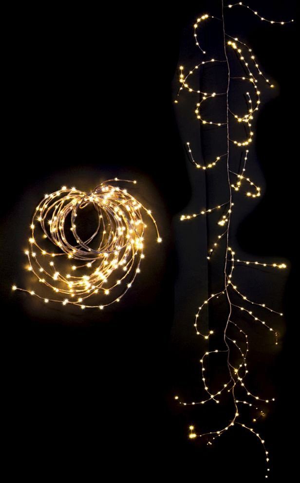 aussen, variabel Weihnachtsdeko Lichterkranz/Lichtergirlande, LED-Lichterkette 240 braun, Dioden als warmw. KONSTSMIDE