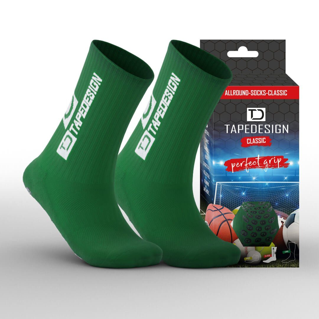 Tapedesign Sportsocken Allround Sock Classic green gruenweiss