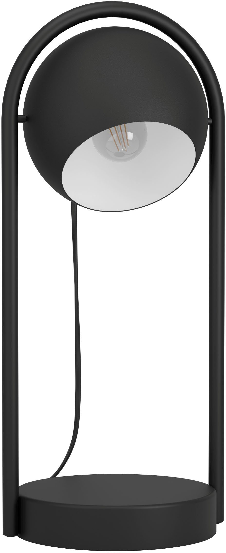EGLO Tischleuchte exkl. ohne weiß Stahl Tischleuchte MURNIA, aus in 40W - schwarz Leuchtmittel Leuchtmittel, und wechselbar, - E14