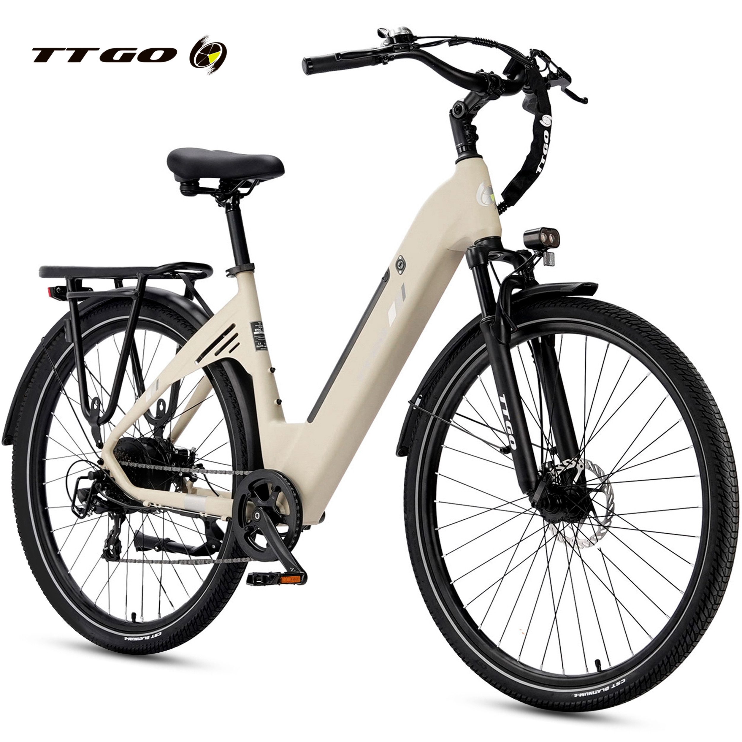 TTGO E-Bike Cityrad 28 x 2,0 Zoll, 120km, C3 SE, Elektrofahrrad mit Tiefeinsteiger-Rahmen, 7 Gang SHIMANO, Kettenschaltung, Heckmotor, 648 Wh, 5 Stufen, Leicht nur 25kg, Pedelec bis zu 120kg, Aluminiumrahmen