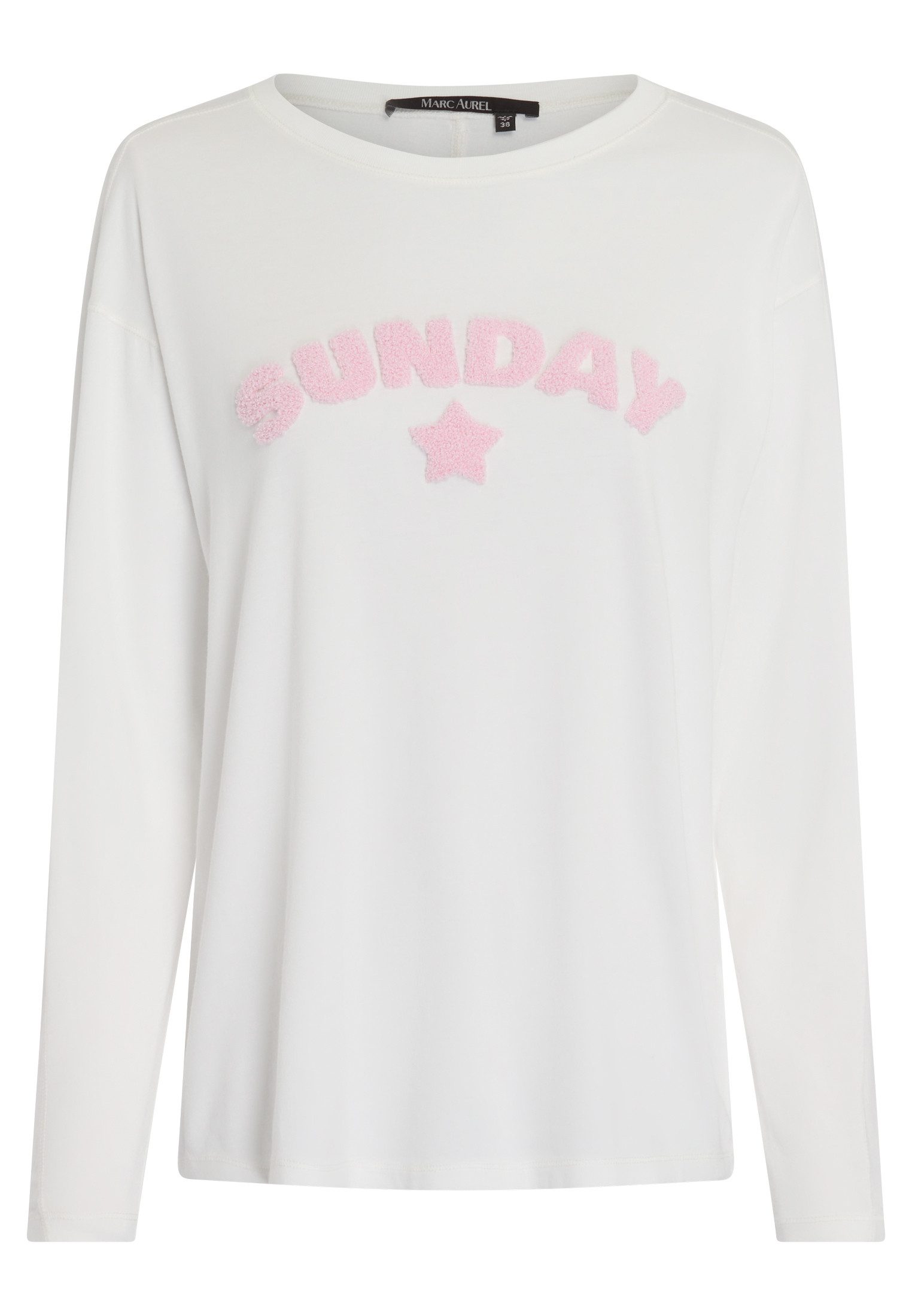 MARC AUREL Langarmshirt Frottée Applikation günstig online kaufen
