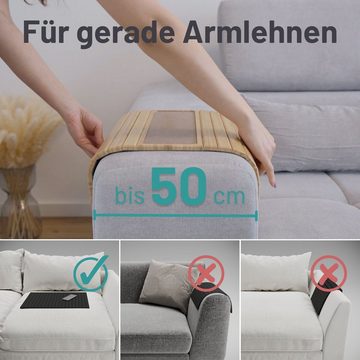 D&D Living Tablett Sofatablett - Couch Ablage flexibel für Armlehne, 47x34 cm, Bambus