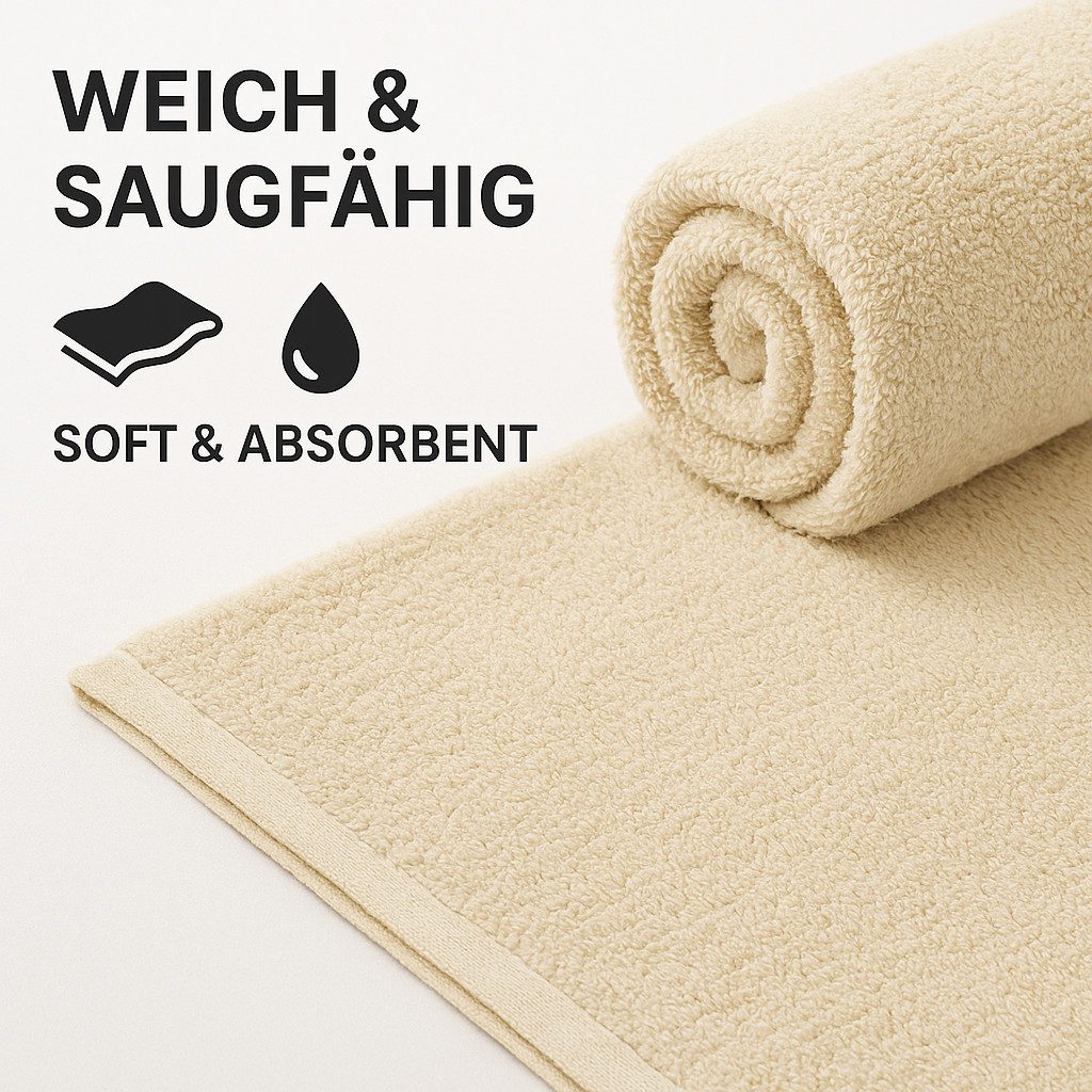 Betz Badetücher Betz 3 Stück XXL Saunatücher Dresden 100x140 cm Farbe Sand, 100% Baumwolle (Set, 3-St)