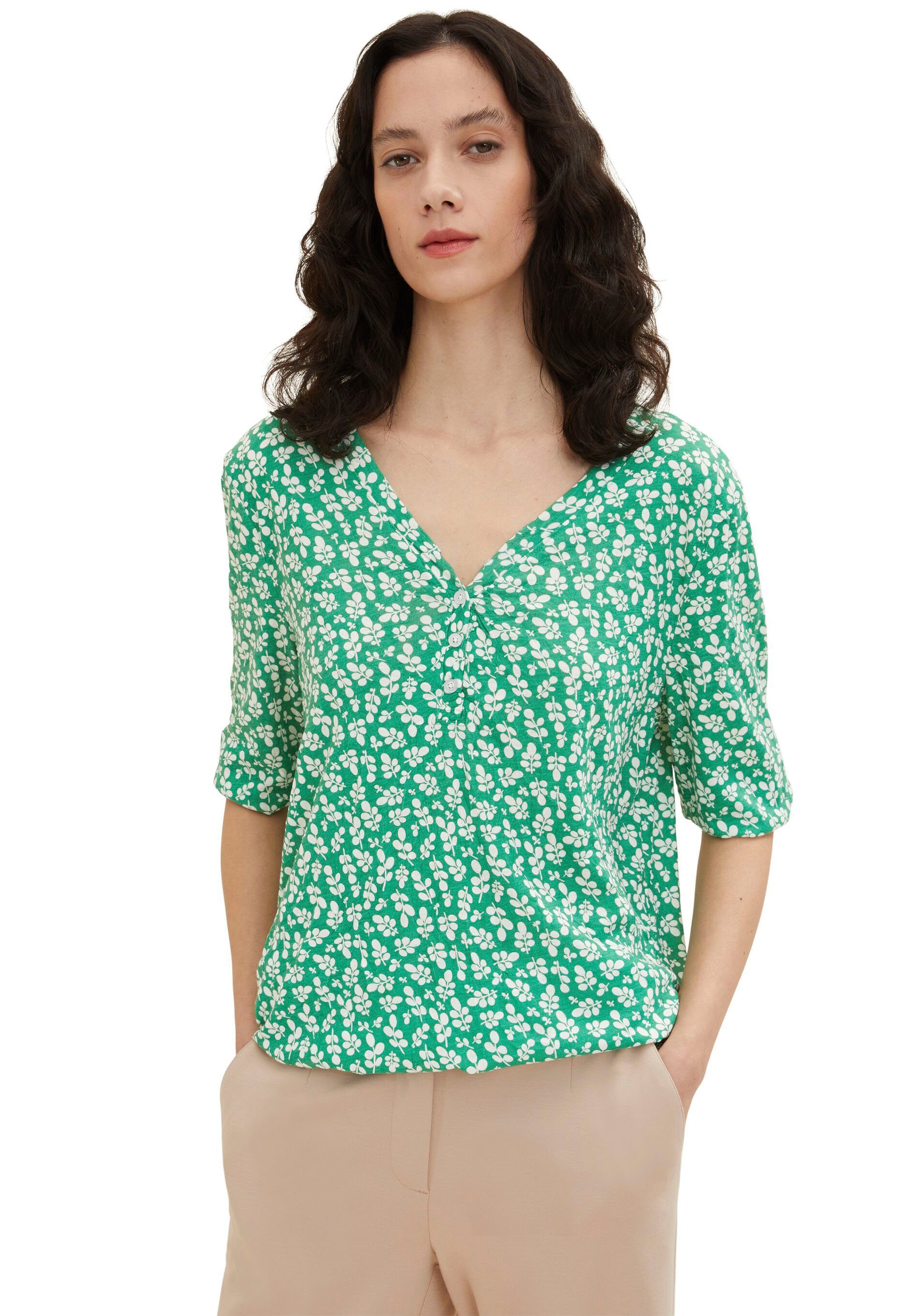 T-Shirt TOM green flor TAILOR