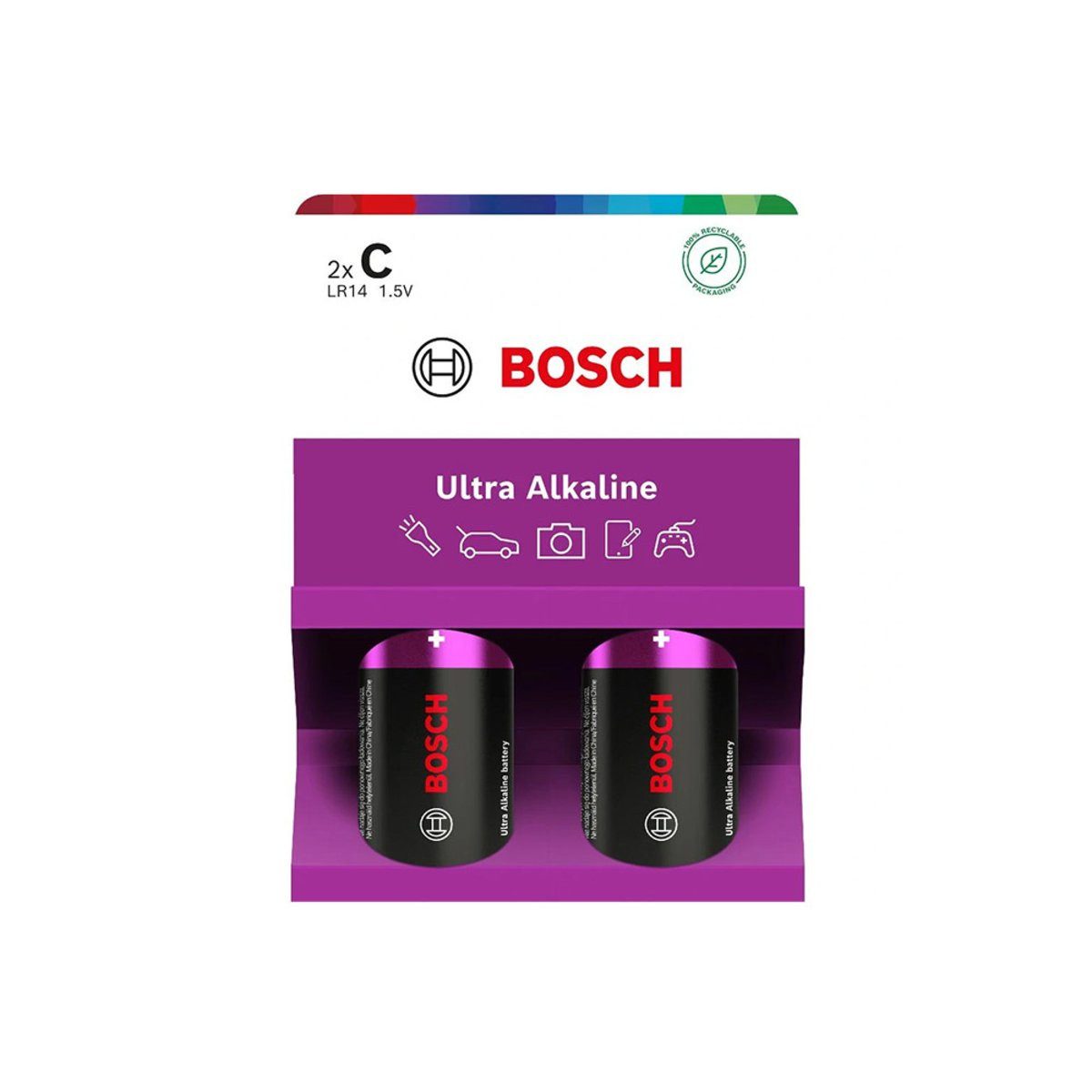 BOSCH Bosch Batterie C ULTRA ALKALINE 2 Stück LR14UA2B/00 Verlängerungskabel