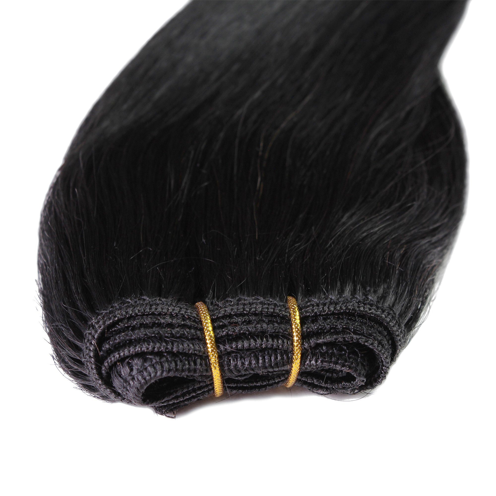 Echthaar-Extension Echthaartresse Premium hair2heart #2/0 30cm Schwarz