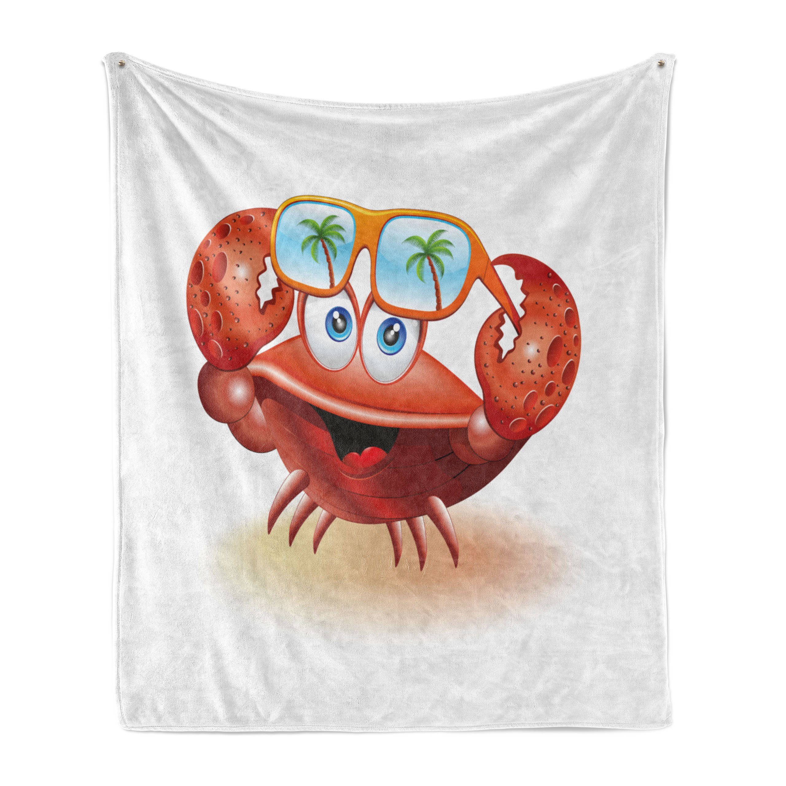 Wohndecke Gemütlicher Plüsch Comic-Maskottchen-Sonnenbrille Krabben den Innen- und Außenbereich, Abakuhaus, für