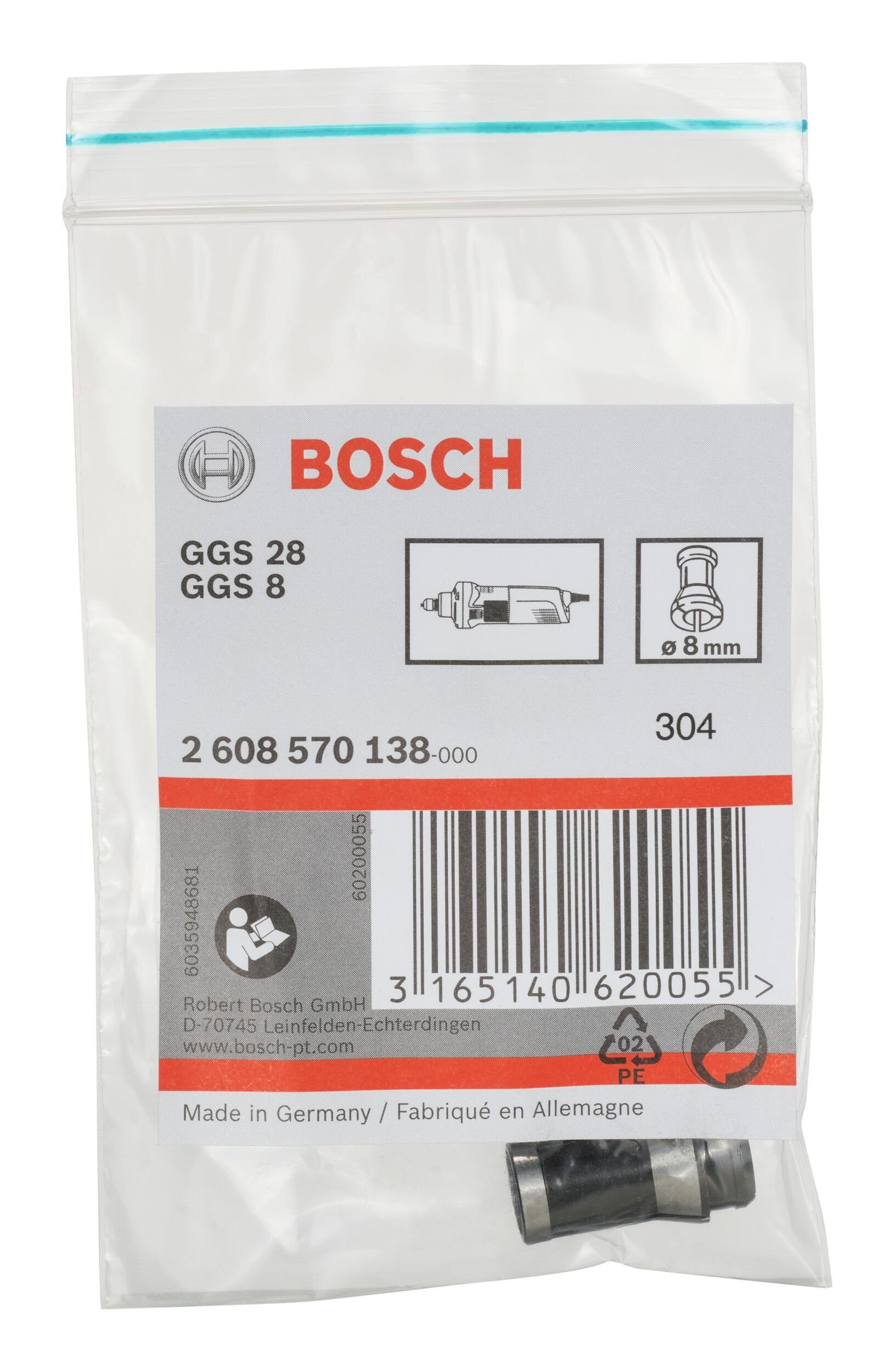 Bosch-Geradschleifer für - Spannzange, 8 BOSCH Ohne Spannmutter mm