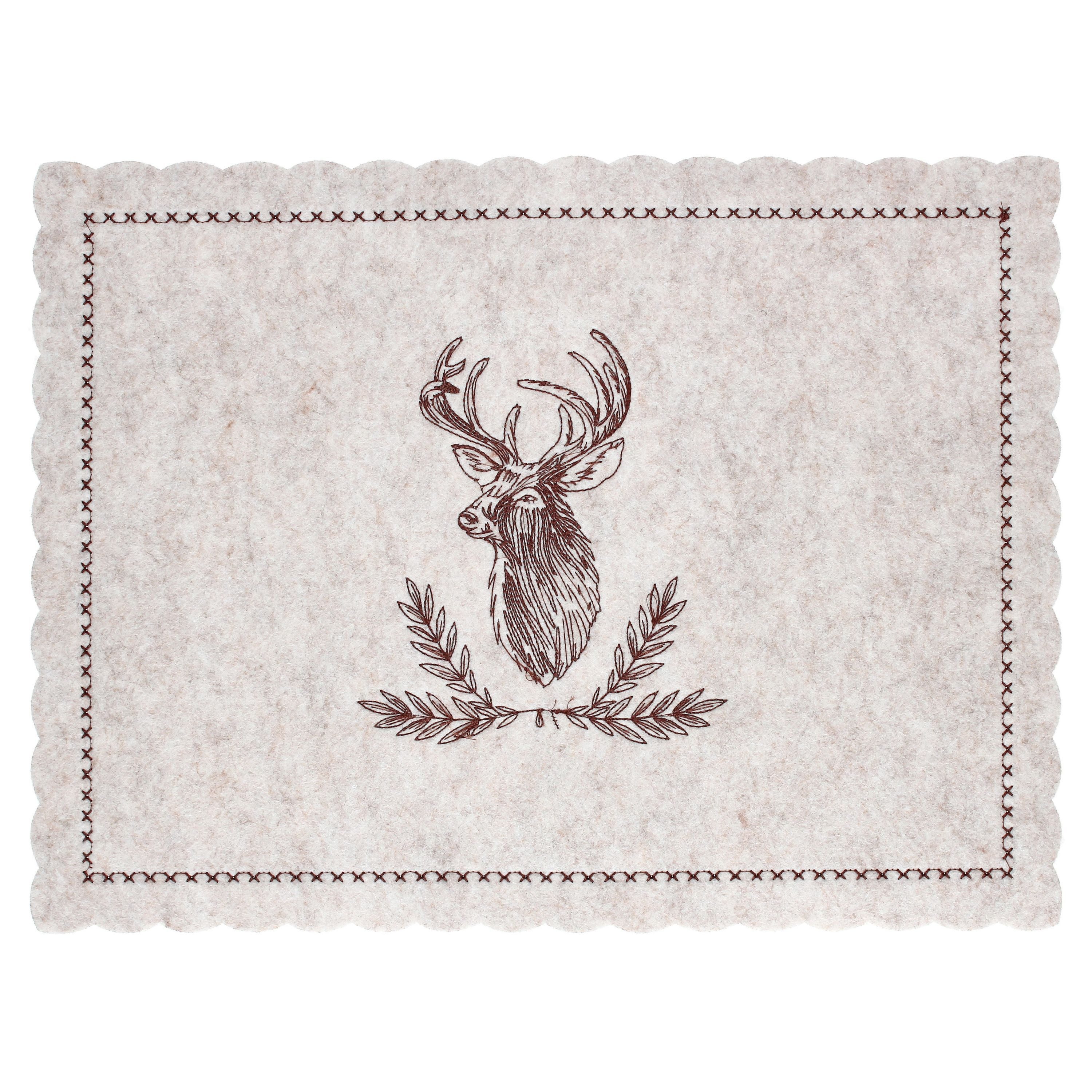 MamboCat Platzset 6x Alois Tischset LxB 30x40cm rechteckig Filz Platzsets Hirsch – Bild 4 von 5