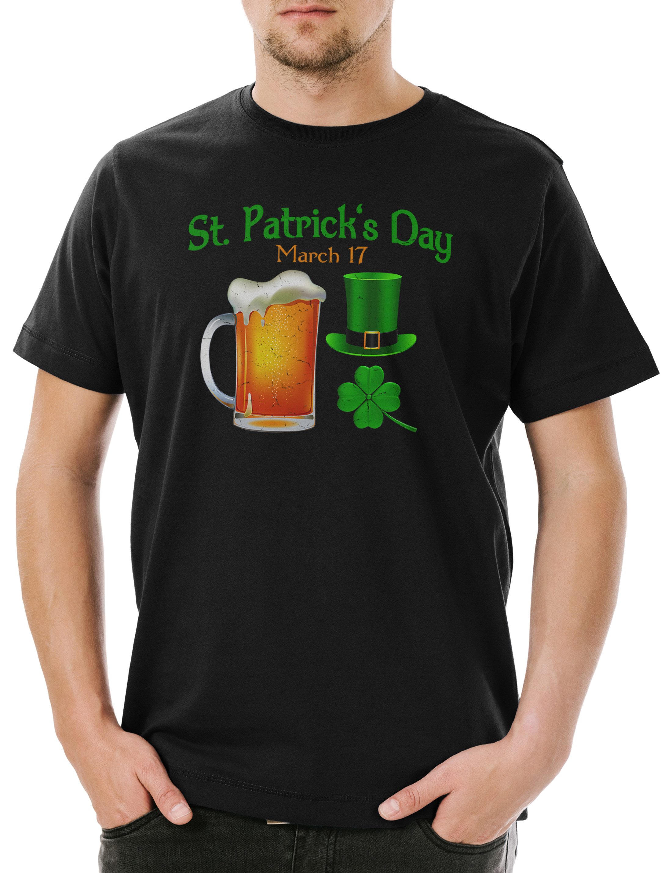 Urban Backwoods Print-Shirt St. Patrick's Day Herren T-Shirt Irland Ireland Green Pub Bier Whiskey (1-tlg) Irish Cloverleaf Kleeblatt Downpatrick