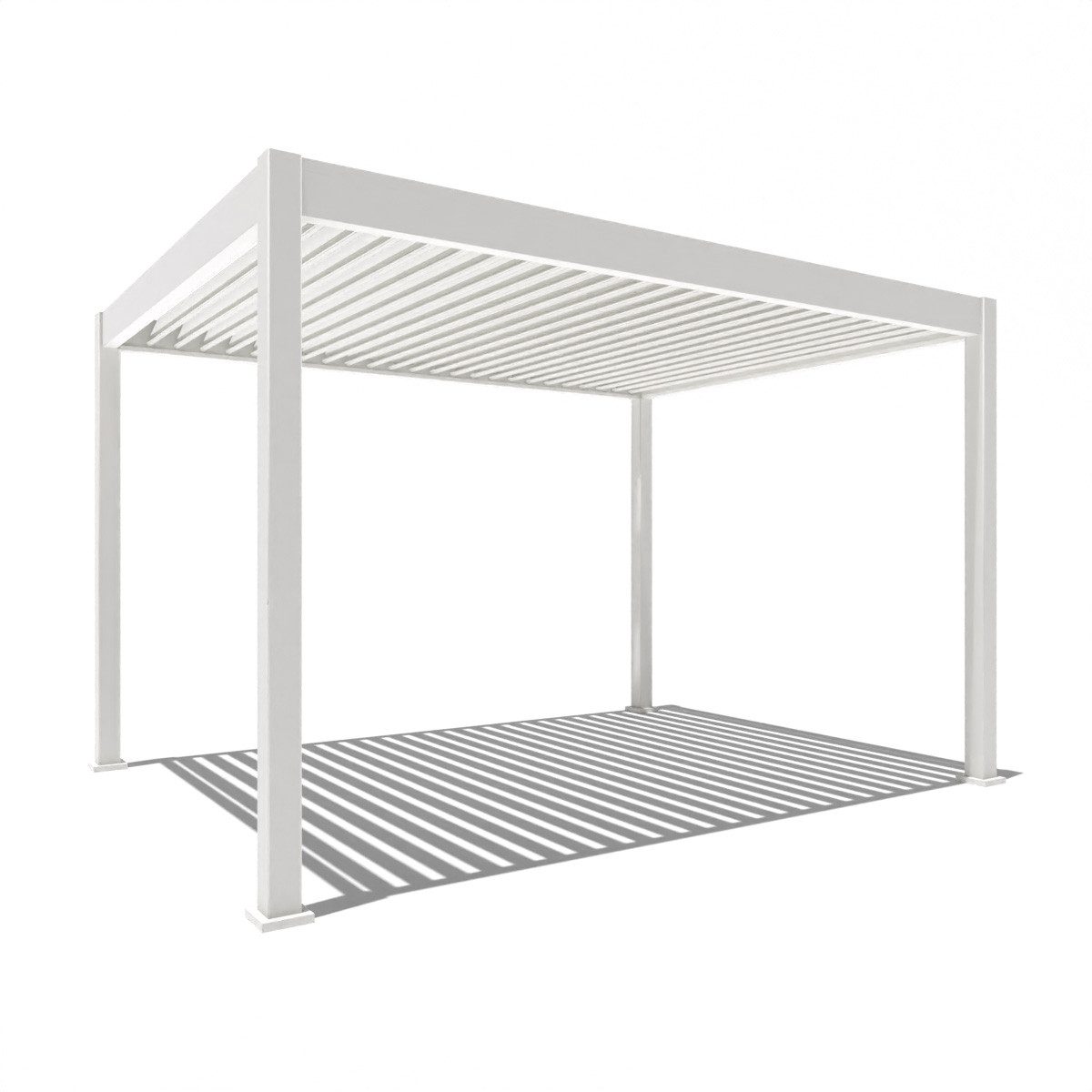 Pergola Deluxe Elektrisch Pavillon Terrassenüberdachung Aluminium LED 3 x 4 M