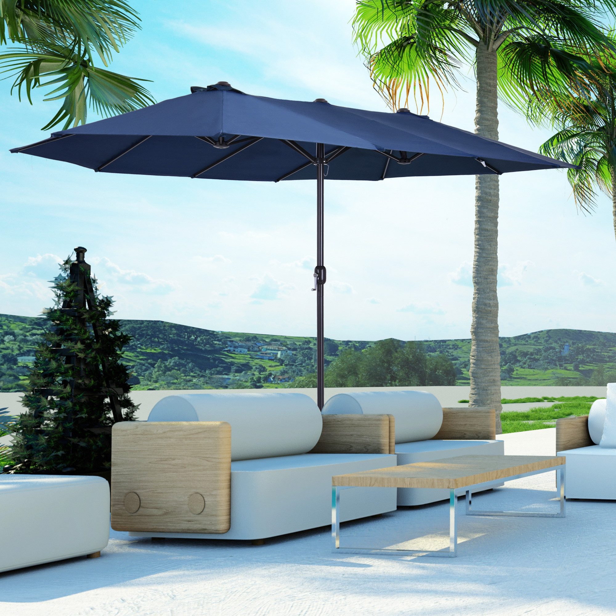Outsunny Sonnenschirm Doppelsonnenschirm, LxB: 455x265 cm, günstig online kaufen