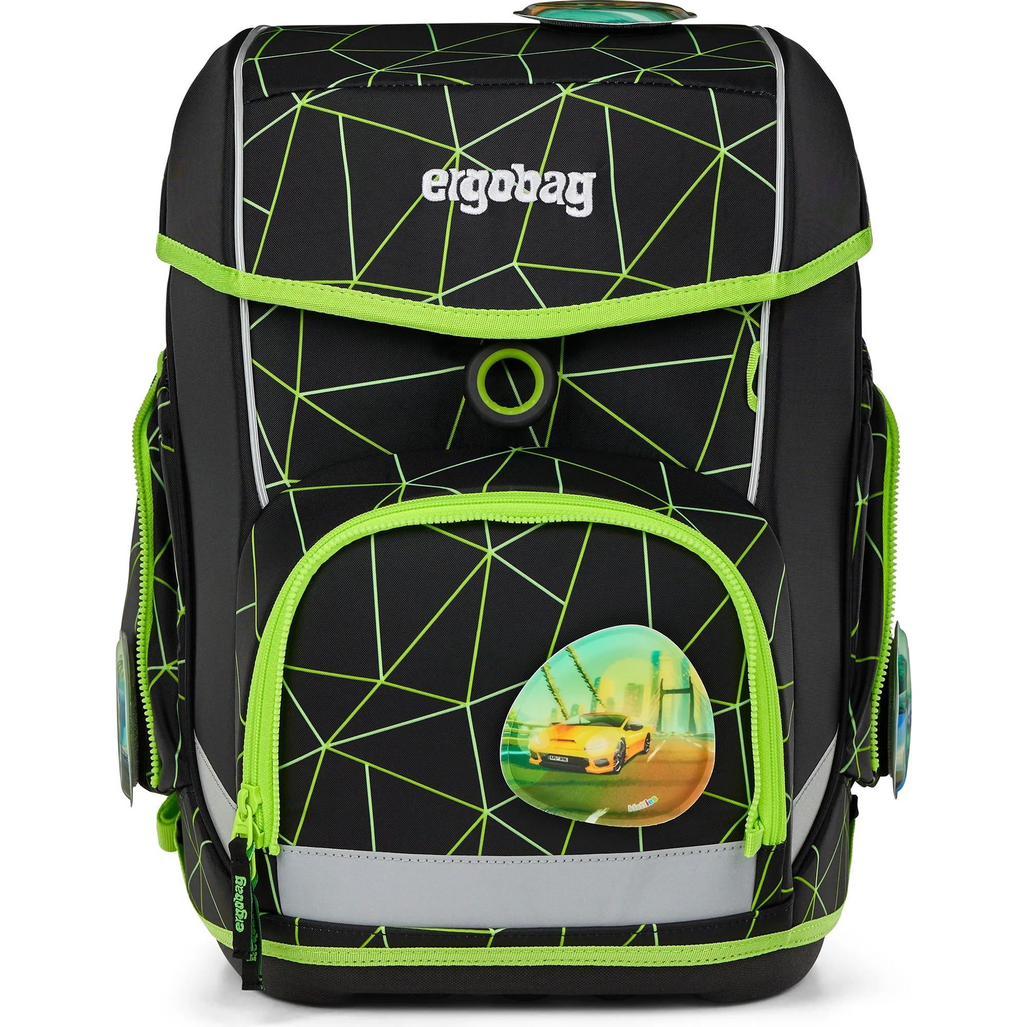 ergobag Schulranzen Cubo 5tlg inkl Sportbeutel Federmappe Schlampermäppchen und Kletties