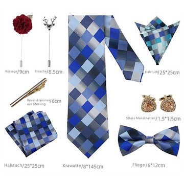 Dekorative Krawatte Herren Krawatten-Set, Business Krawatten-Set für Männer (9-St) Ein komplettes Set von Anzugzubehör