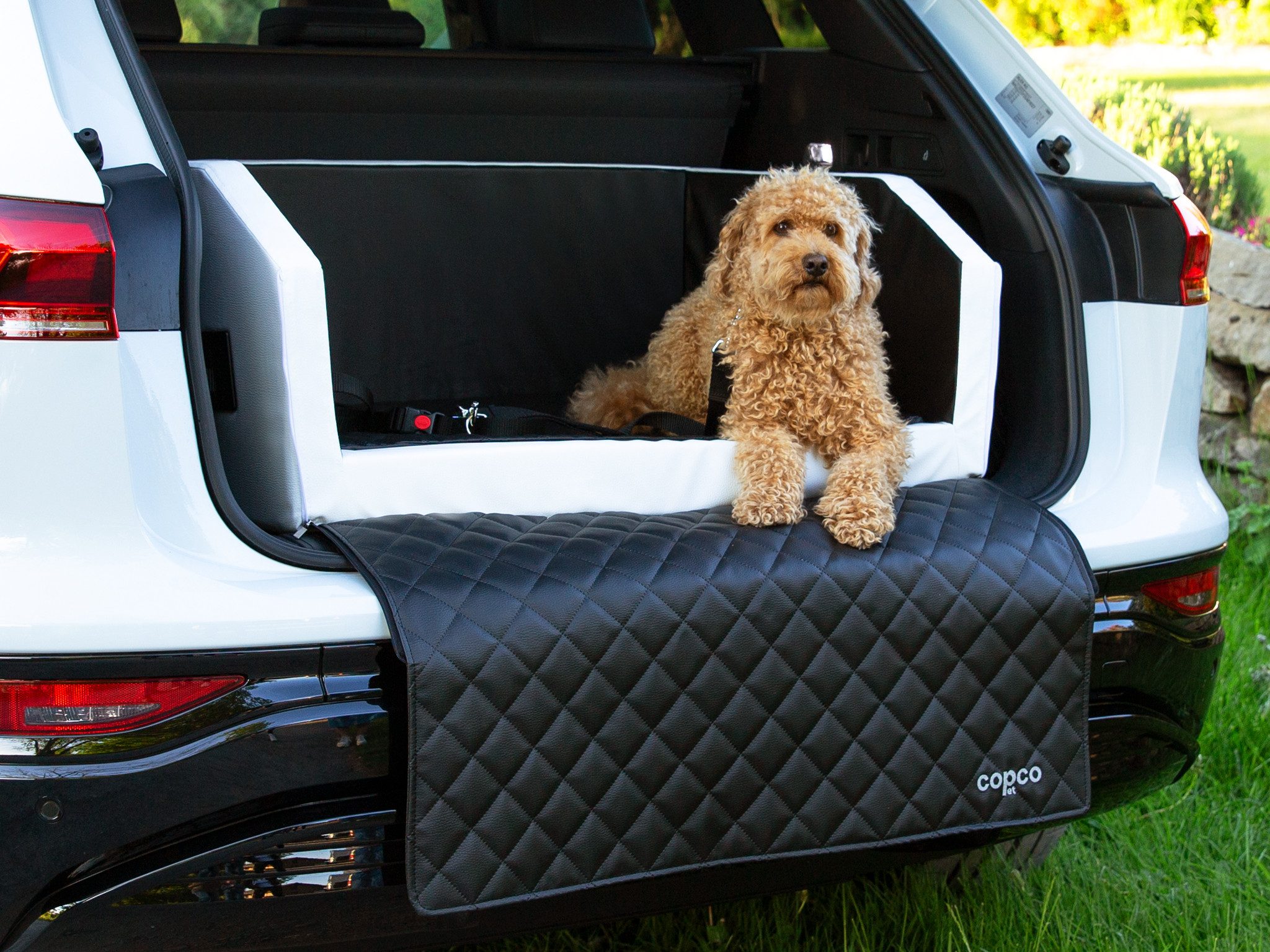 CopcoPet Tier-Autobett Travel Bed Hunde Reisebett, Kofferraumschutz Hund mit ladekantenschutz, Schutzmatte herausnehmbar