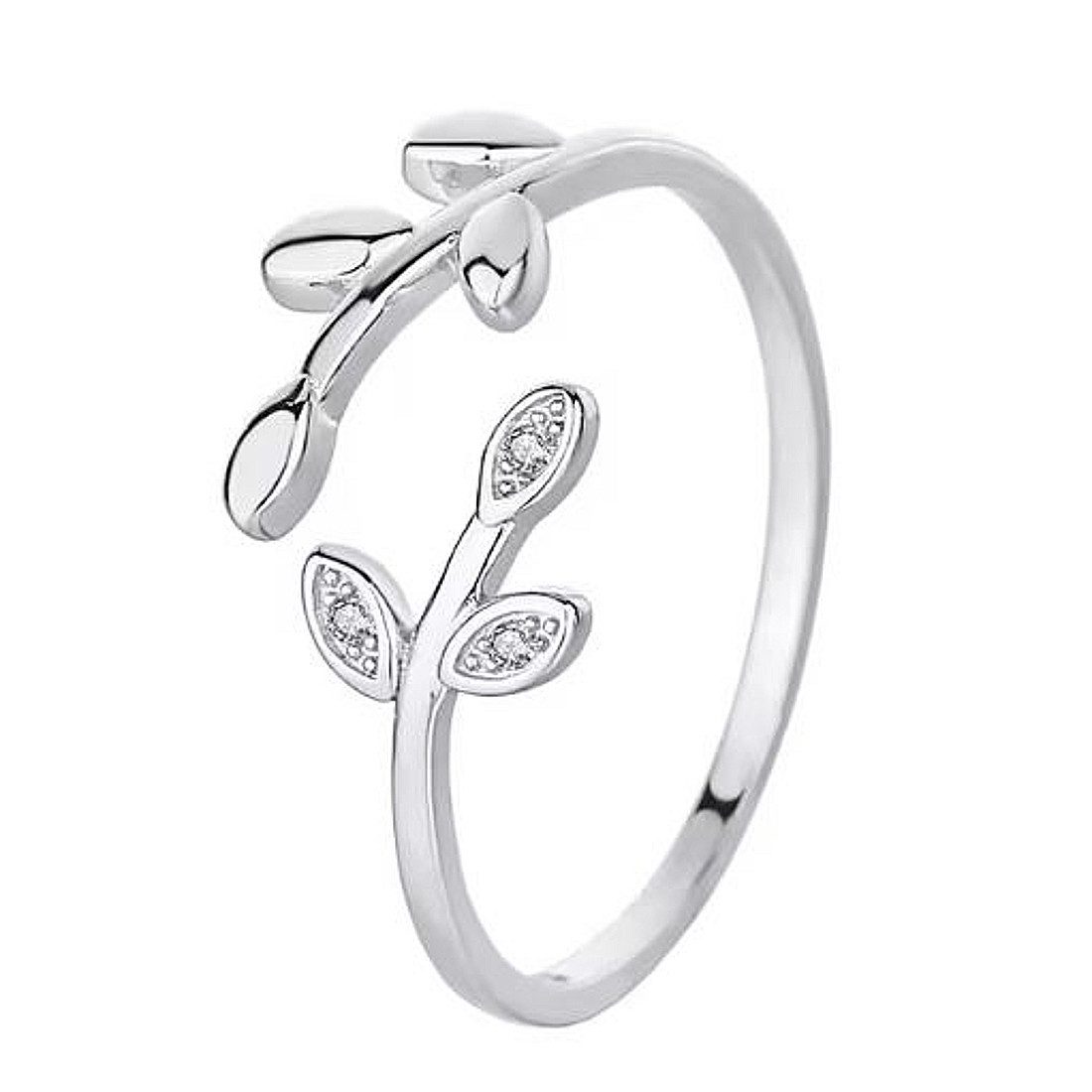 KARMA Fingerring Silberring 925 Damenring Kristalle verstellbar, Fingerring Sterling Silber Schmuck Geschenk