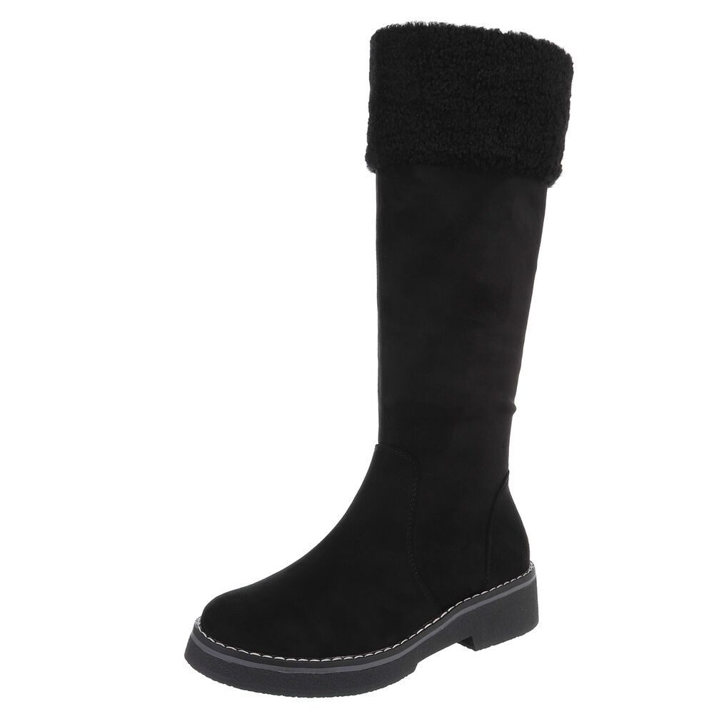 Ital-Design Kniehohe Damenstiefel mit kuscheligem Bund günstig online kaufen