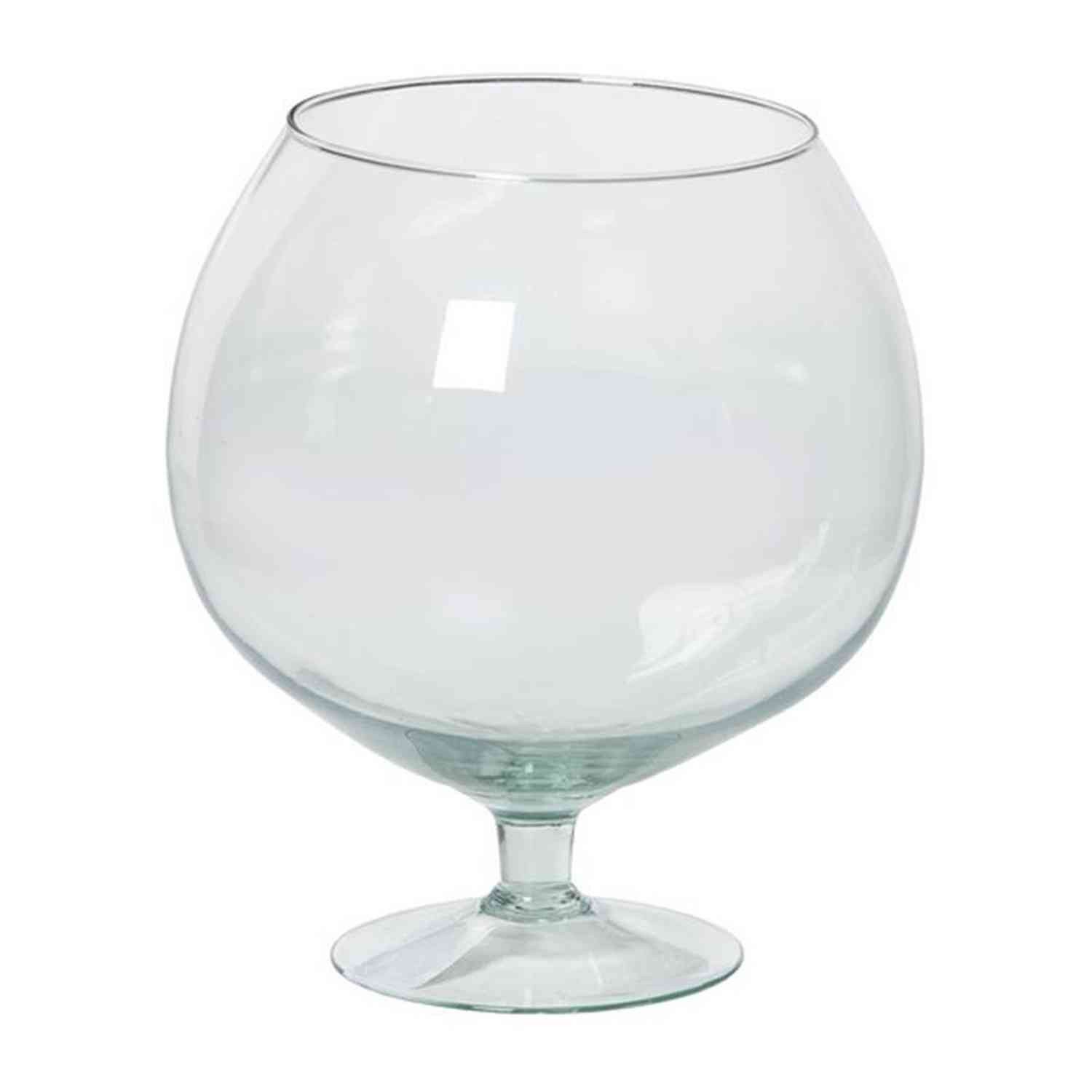 INNA-Glas Glas XXL Dekoglas Roger auf Standfuß, Kugel - Rund, klar, 22,5cm, Ø 13,5cm, Glas