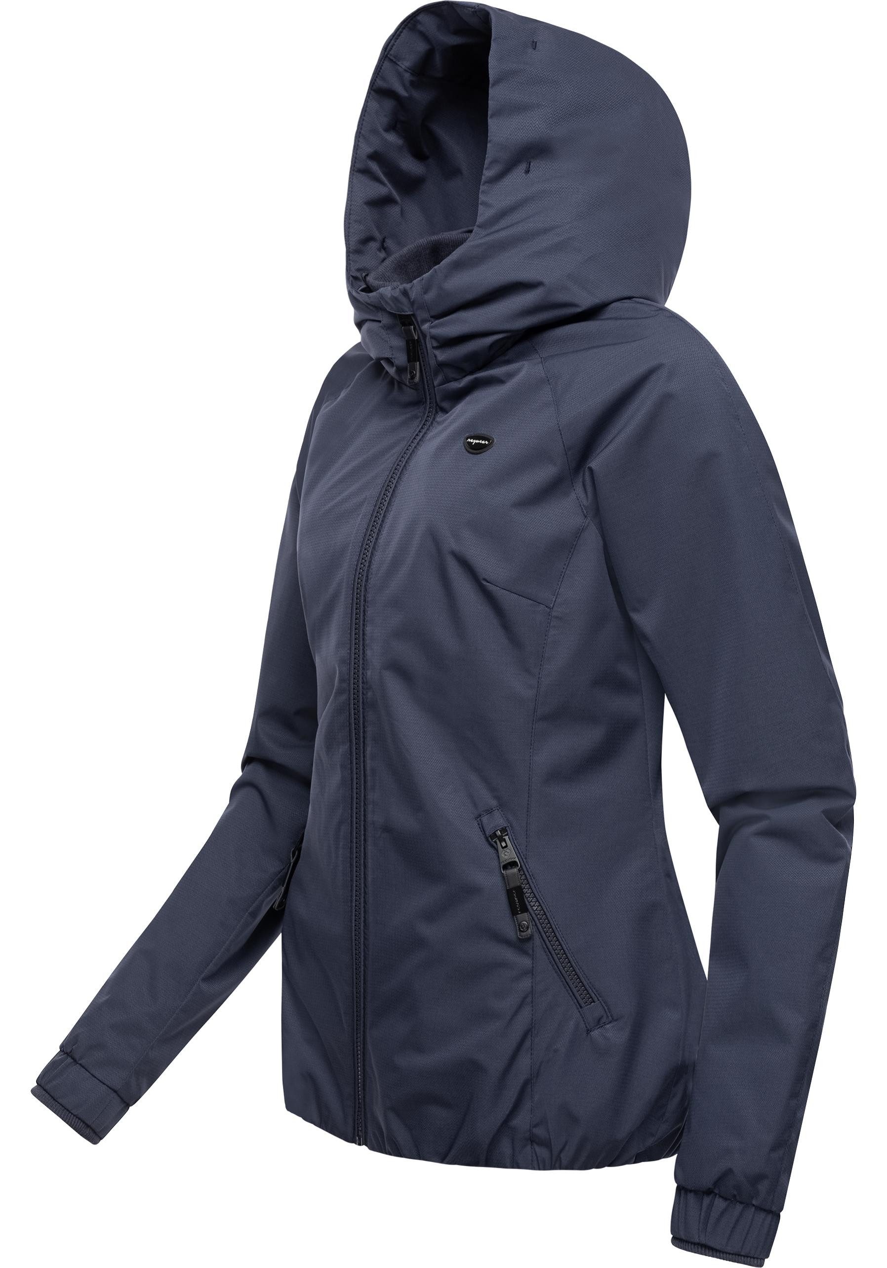 Ragwear Outdoorjacke Dizzie Tech Wasserdichte Damen Übergangsjacke mit großer Kapuze