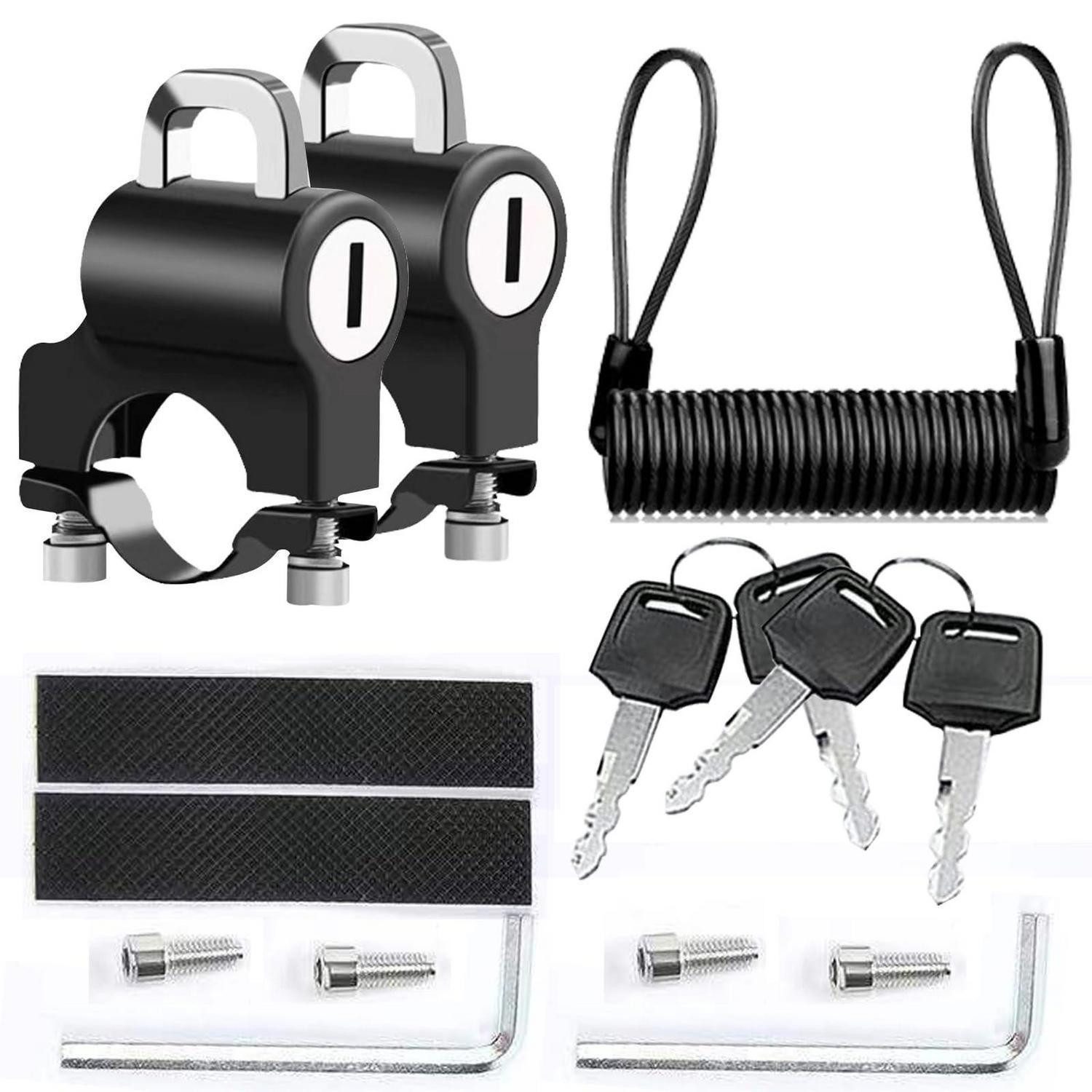 LuxusKollektion Helmschloss Helmschloss Motorrad 2er Set mit Erinnerungsseil