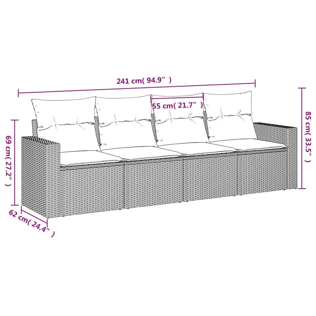 vidaXL Sofaelement 4-tlg. Garten-Sofagarnitur mit Kissen günstig online kaufen
