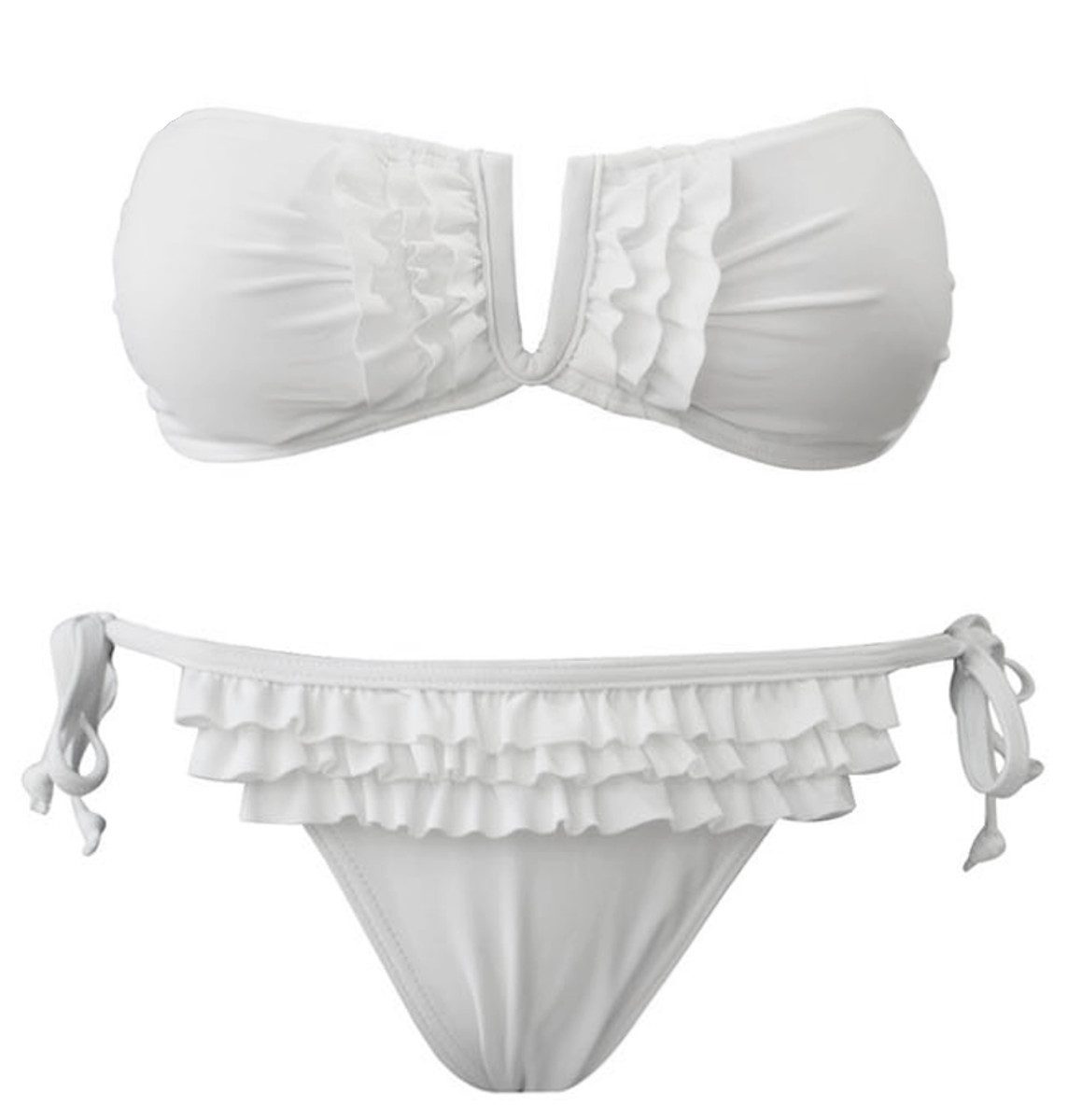 dy_mode Bandeau-Bikini Verspielter Bandeau-Bikini in Unifarbe günstig online kaufen