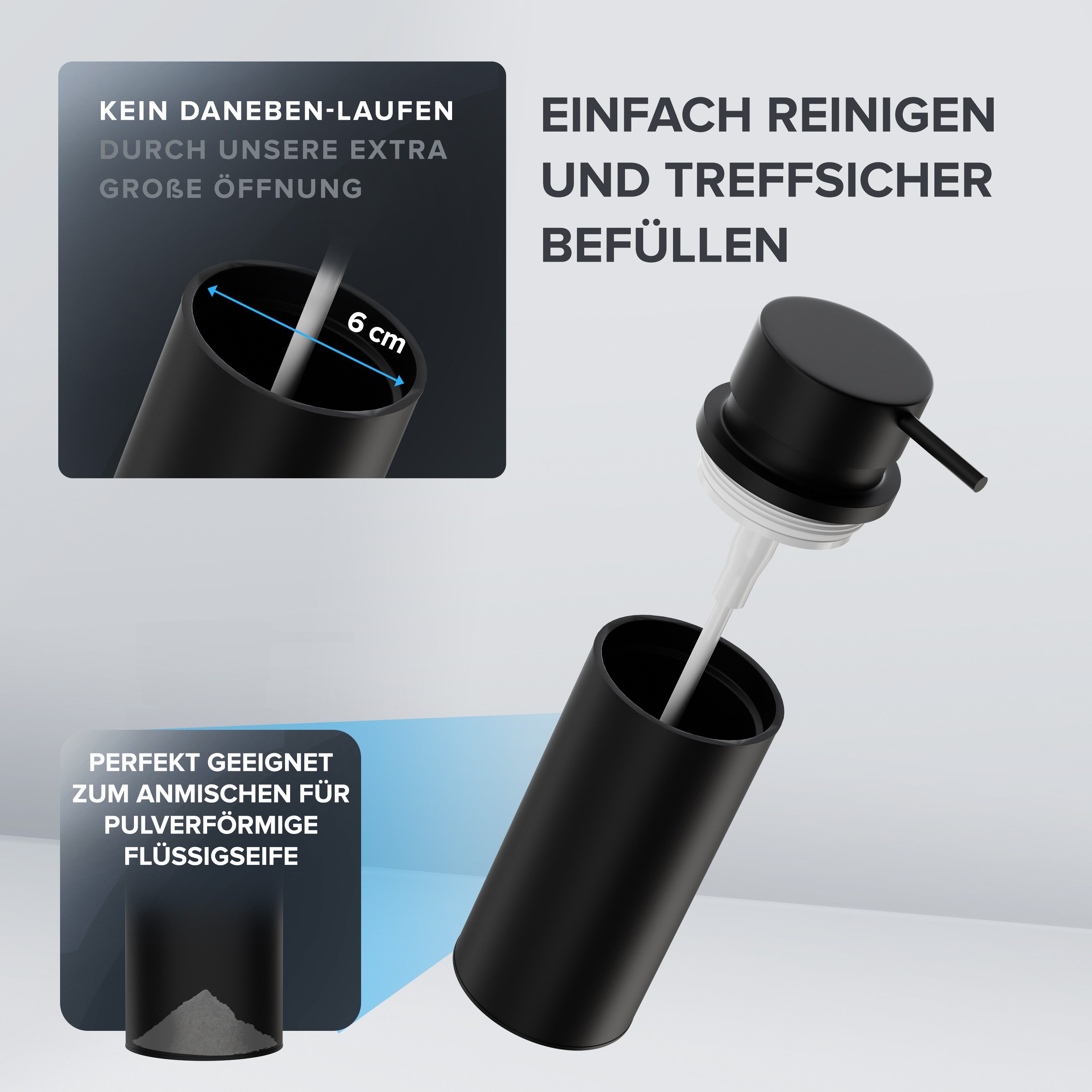 ovimar Seifenspender, (1-tlg), aus Edelstahl in Schwarz zur günstig online kaufen