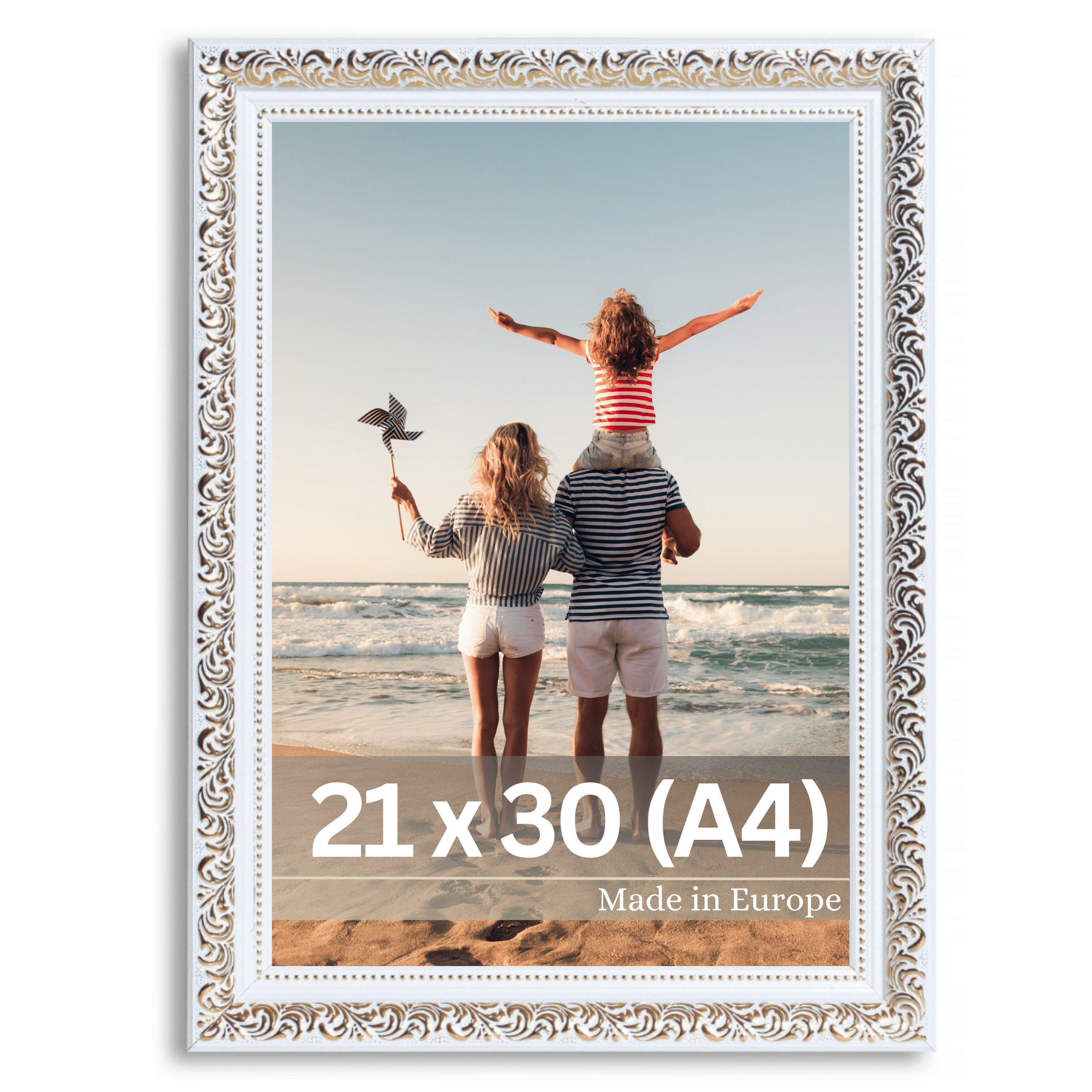 Victor (Zenith) Bilderrahmen Rubens, Bilderrahmen 20x30 cm Weiß Gold A4, Bi günstig online kaufen