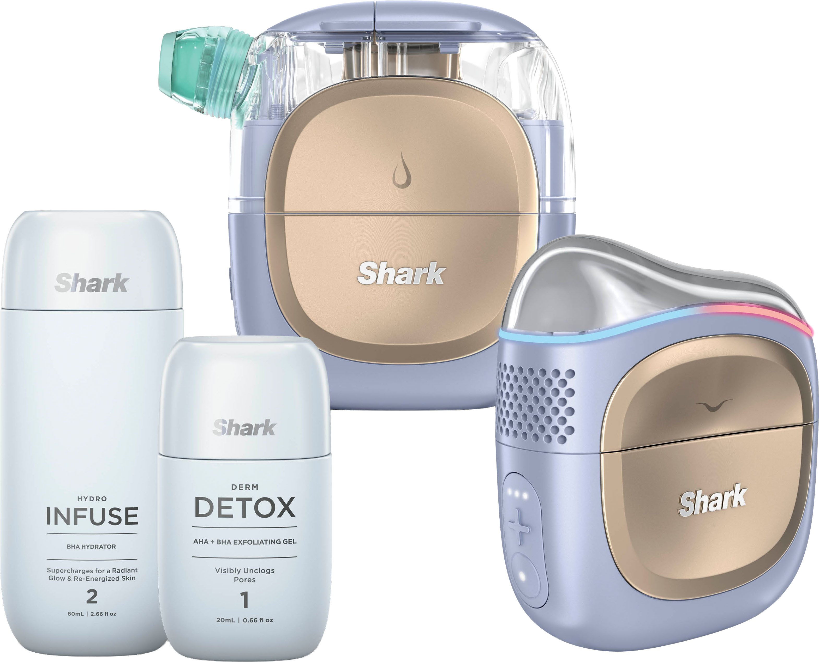 Shark Elektrische Gesichtsreinigungsbürste FH320EUPL Facial Pro Glow, Set, 4-tlg., Hydro-Gesichtspflegesystem für Zuhause