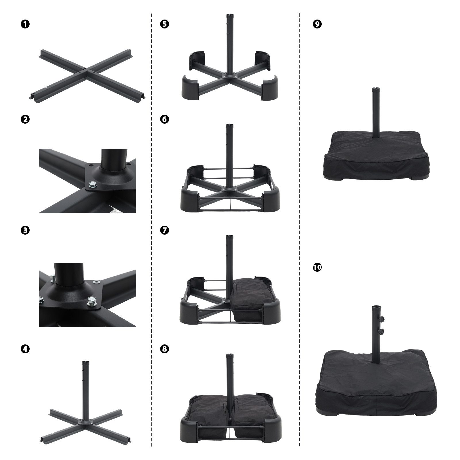 Sekey Sonnenschirm 400 x 220 cm Doppelsonnenschirm mit Kurbel, Groß Gartenschirm, UPF50+, LxB: 400,00x220,00 cm, Ohne/mit 50kg Ständer, UV 50+, wasserdicht, belüftet