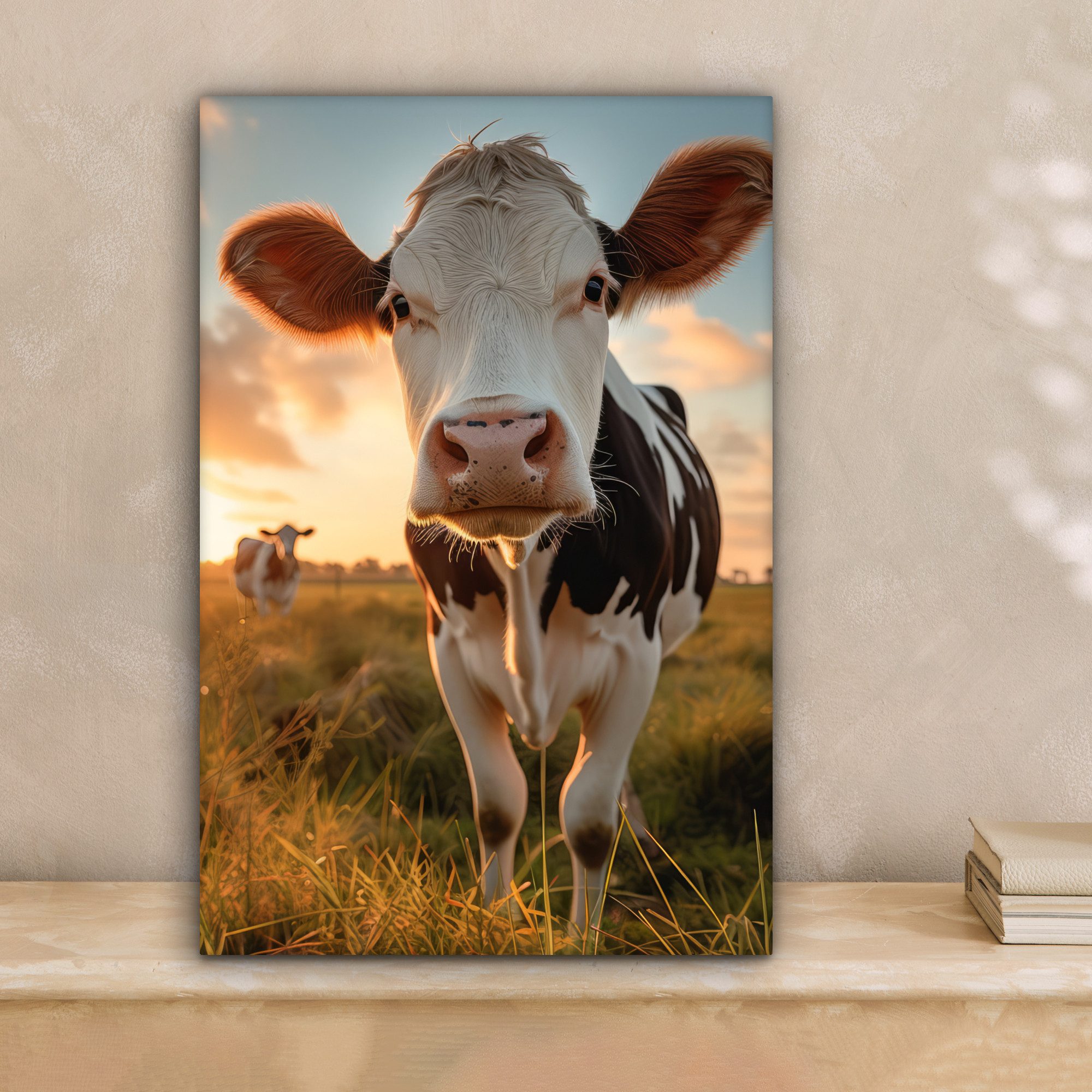 OneMillionCanvasses® Leinwandbild Kuh - Wiese - Tierportrait - Natur - Kühe günstig online kaufen