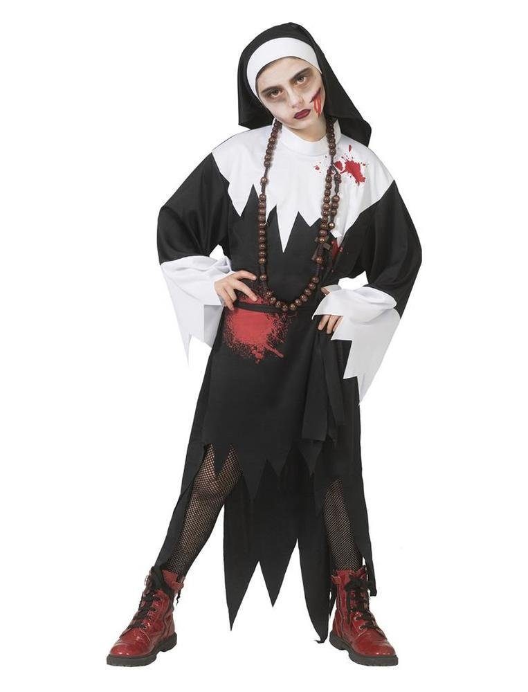 Hexen-Kostüm Blutige Nonne - Horror Halloween Kinder Nonnenkost