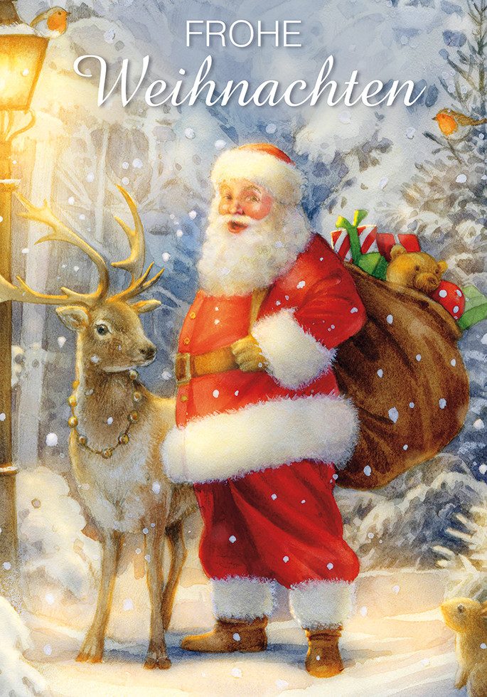 Perleberg Grußkarten Weihnachten Glückwunschkarte im Format 115 x 17cm mit Umschlag uniq82