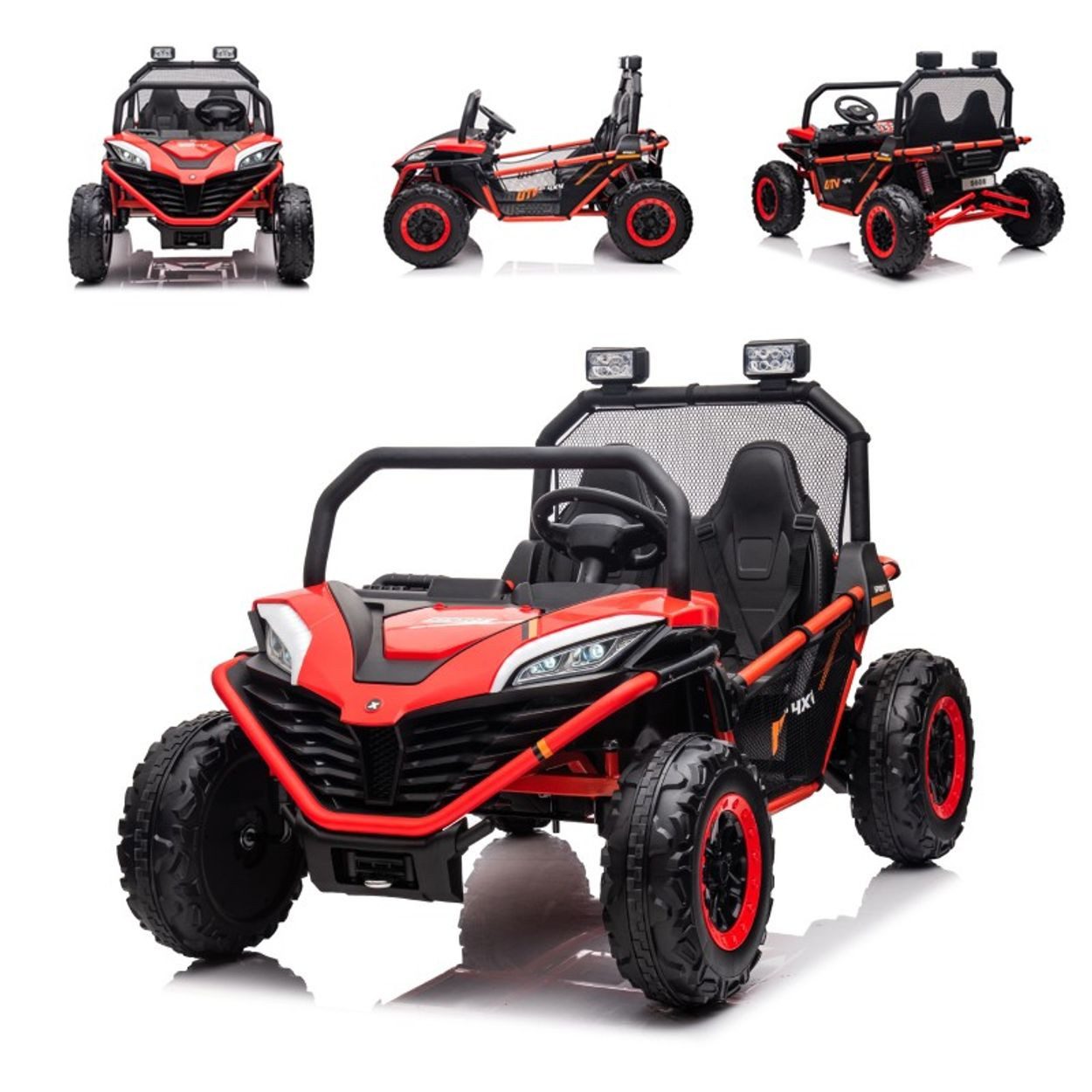 Chipolino Elektro-Kinderauto Explorer, Belastbarkeit 59 kg, Doppelsitzer, Offroad, LED-Lichter, Hupe, MP3, USB, Softstart