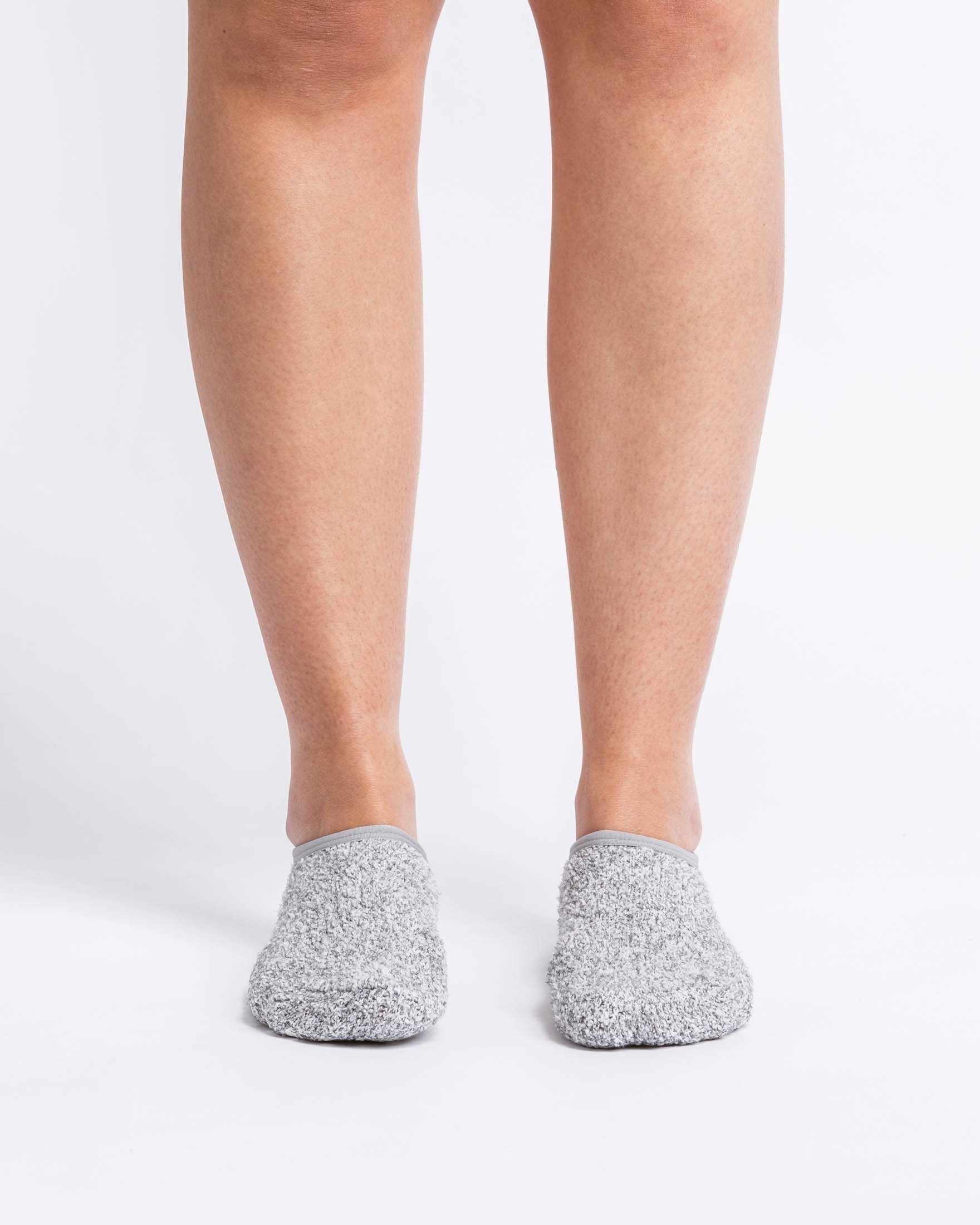 SNOCKS weich für Damen kuschelig Sneaker Winter Fluffy den Herren Socken Grau (2-Paar) Invisible Anti-Rutsch-Socken, Socks Füßlinge
