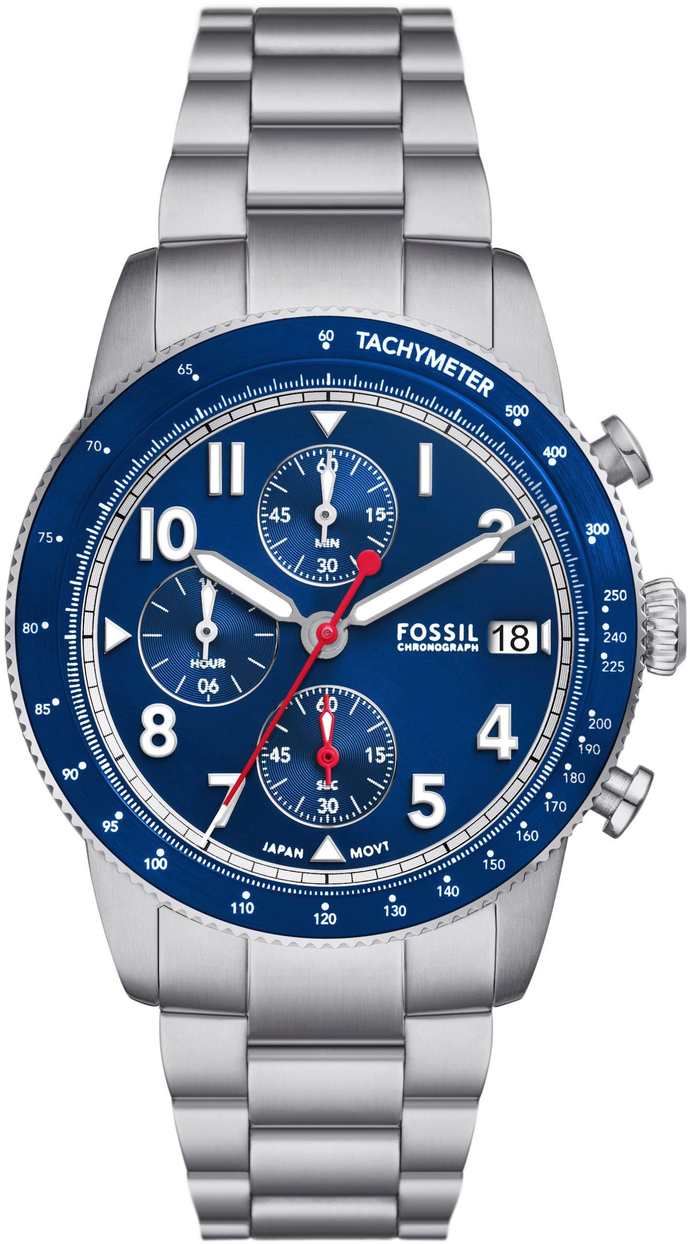 Fossil Chronograph SPORT TOURER, Quarzuhr, Armbanduhr, Herrenuhr, Stoppfunktion, Datum