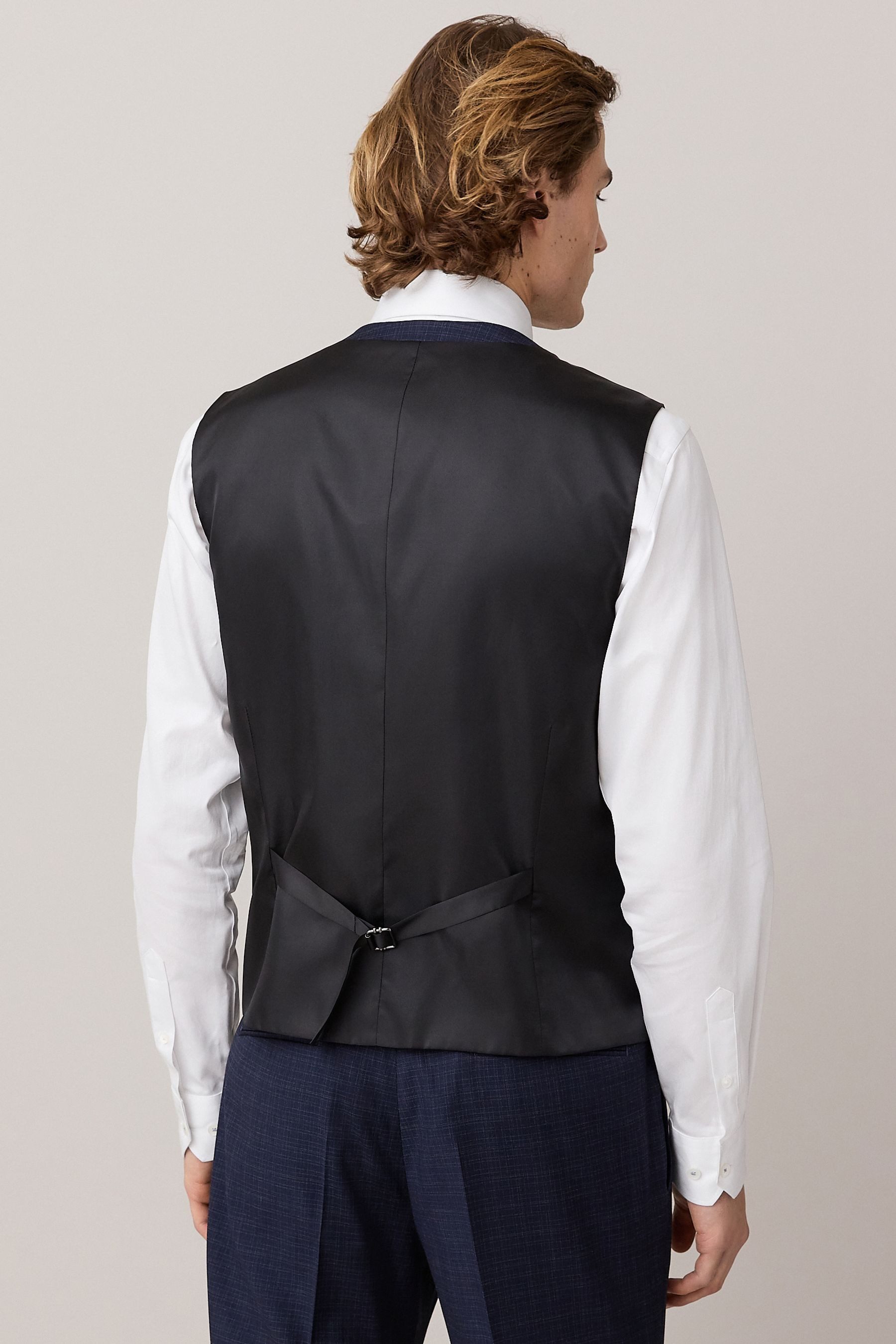 Next Anzugweste Strukturierte Anzugweste mit Karomuster (1-tlg) günstig online kaufen