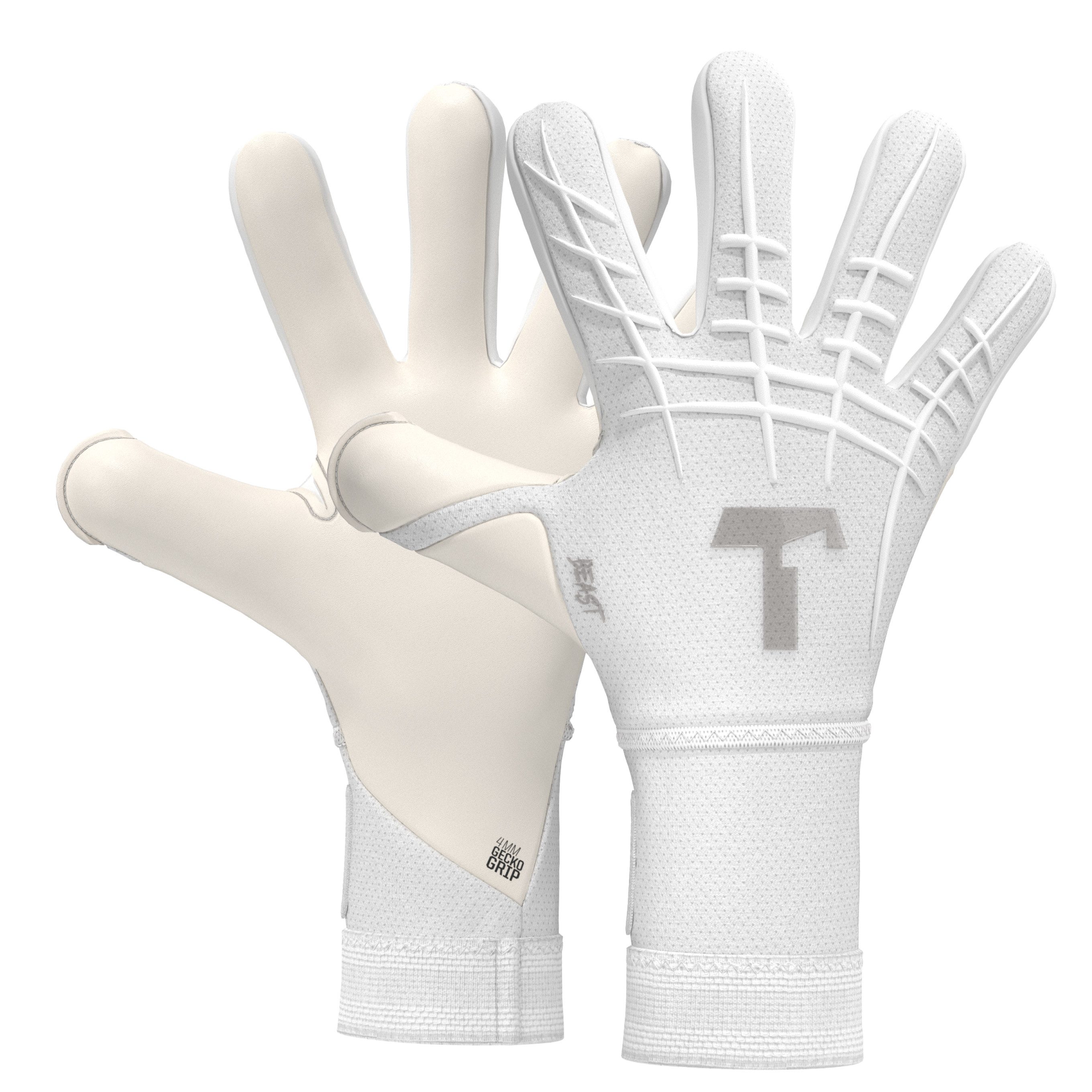 T1TAN Torwarthandschuhe Erwachsene, Fingerschutz, White BEAST, Größe 6-11