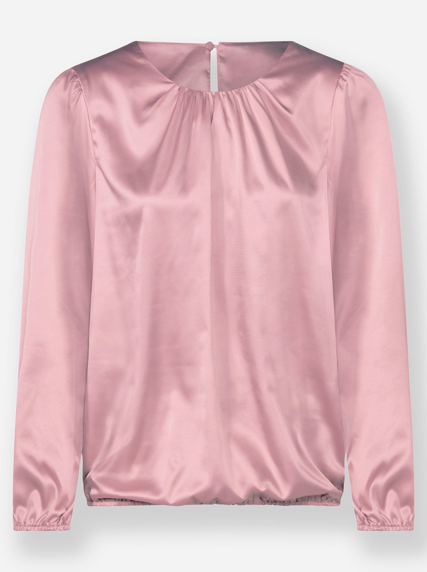 Klassische Bluse Satin-Bluse Langarm