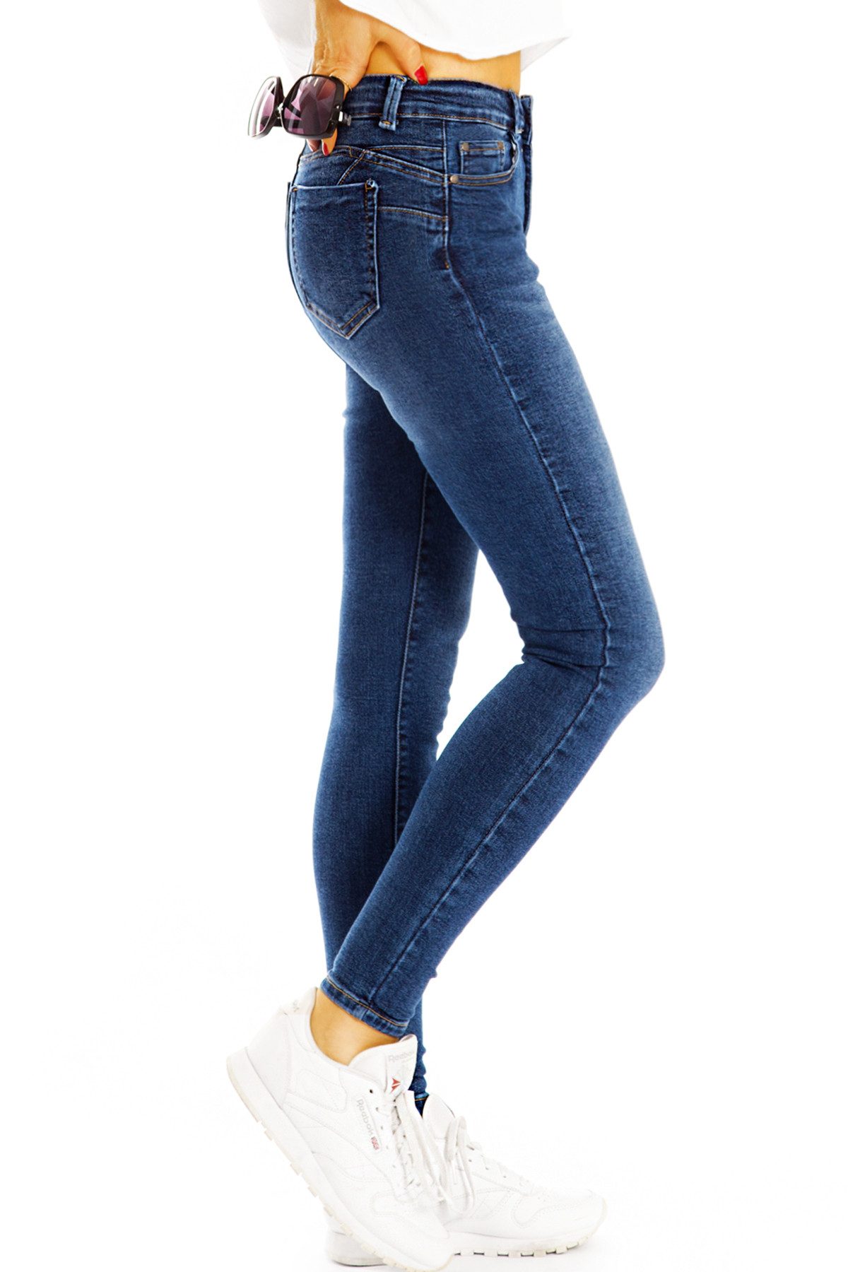 be styled Röhrenjeans Medium Waist Röhrenjeans skinny stretch Hose - Damen - j36g-1 elastisch