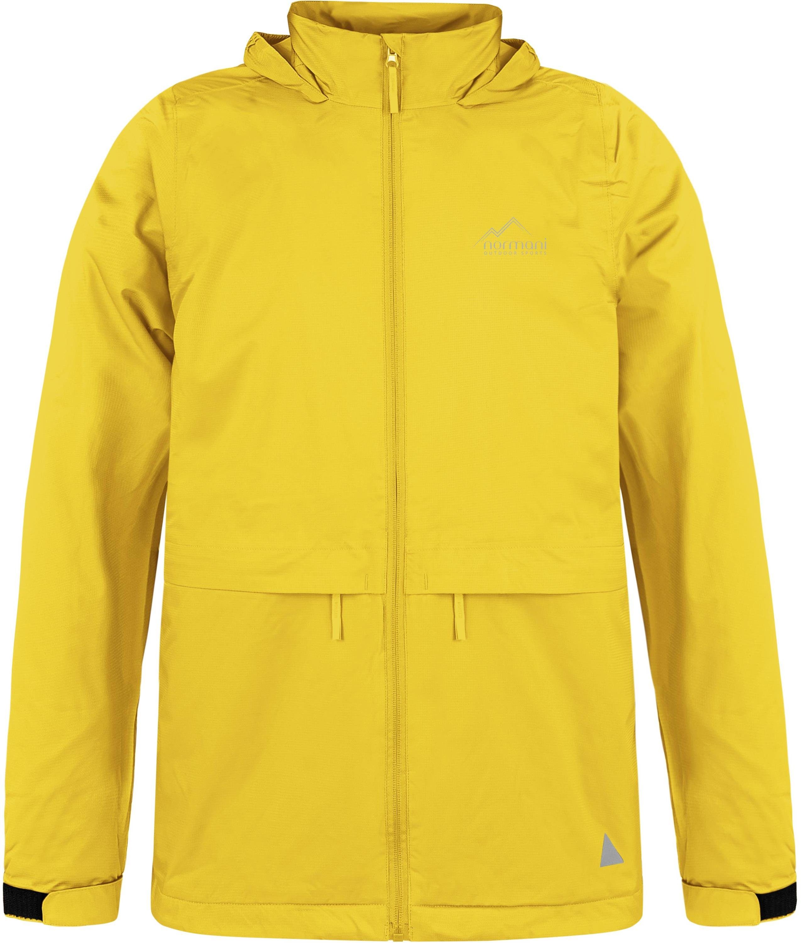 normani Regenjacke Kinder-Regenjacke Seattle Wasserdichte Outdoorjacke Regenmantel mit Kapuze und 3M Reflektoren