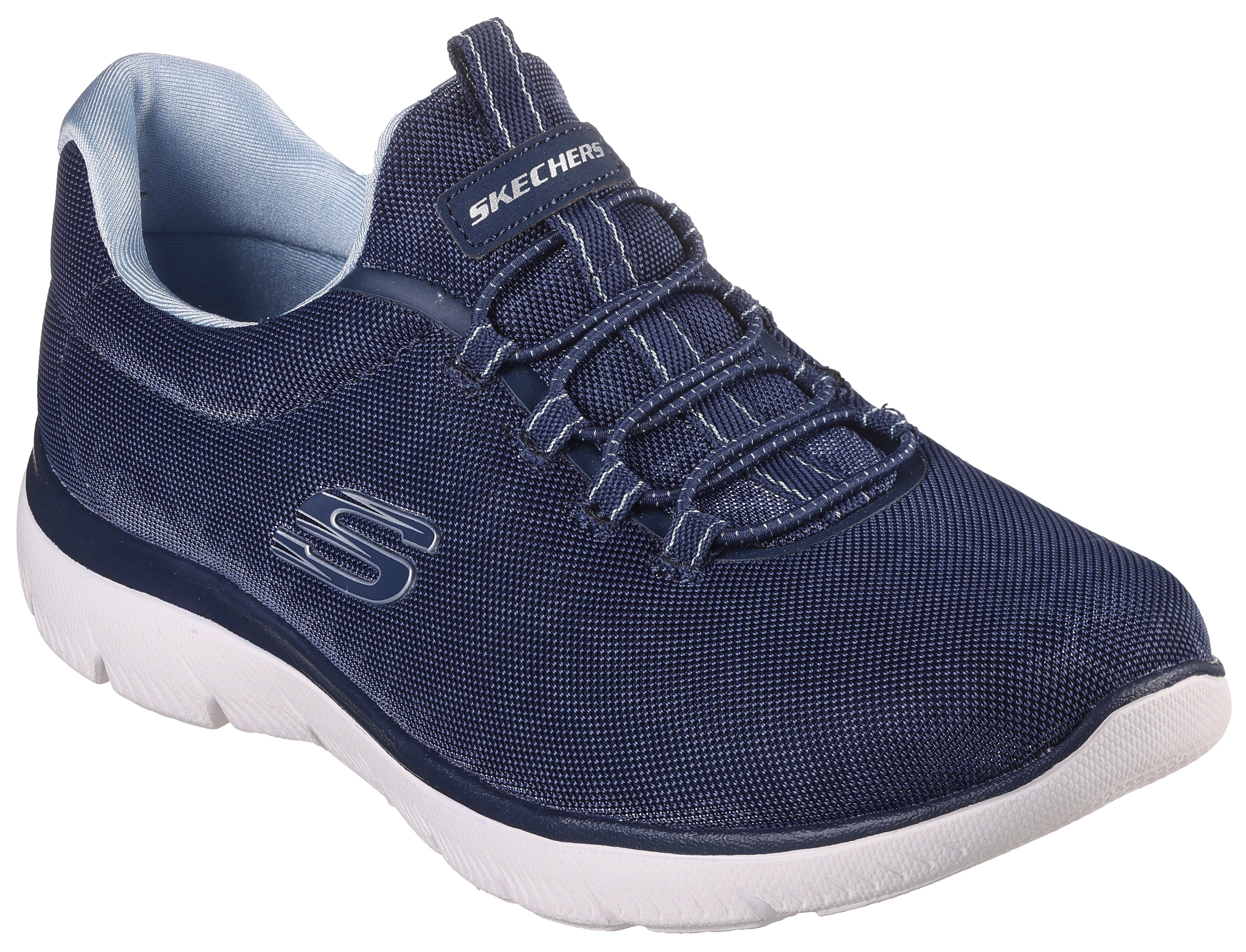 Skechers SUMMITS- Slip-On Sneaker mit Kontrastdetails navy-hellblau