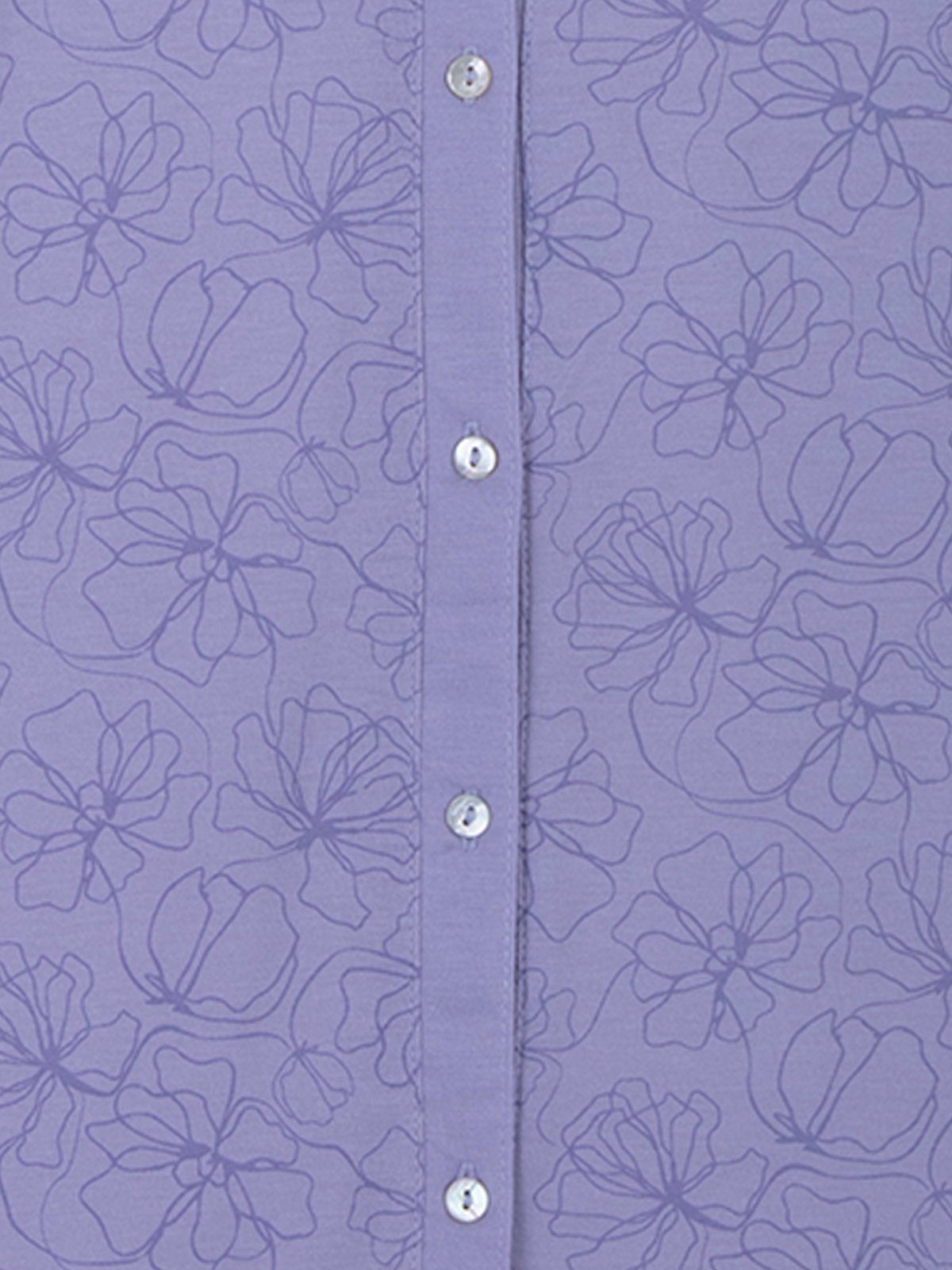 zeitlos Nachthemd Blüten Kragen Floral Kurzarm – Bild 5 von 5