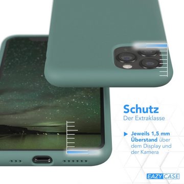 EAZY CASE Handyhülle Premium Silikon Case für Apple iPhone 11 Pro 5,8 Zoll, Silikonhülle Slimcover mit Displayschutz Hülle Cover Grün / Nachtgrün