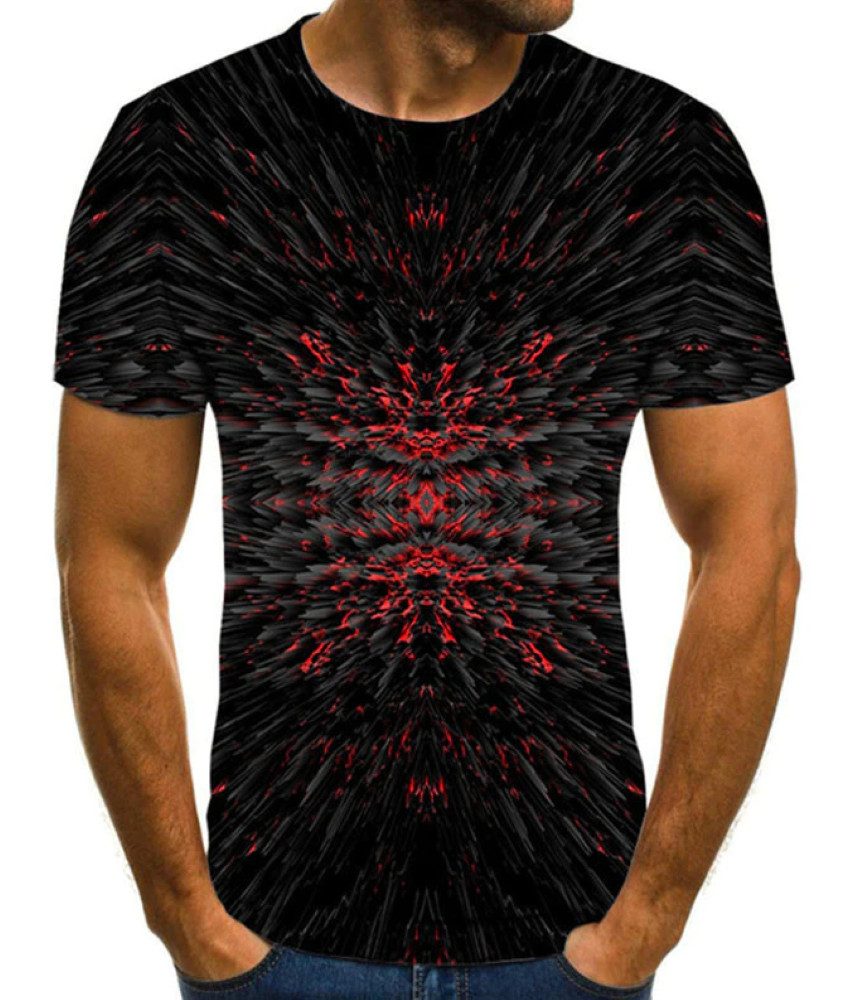 T-Shirt 3D-Druck T-Shirt - unisex+rundhals - Atmungsaktiv - Sport + Freizeit